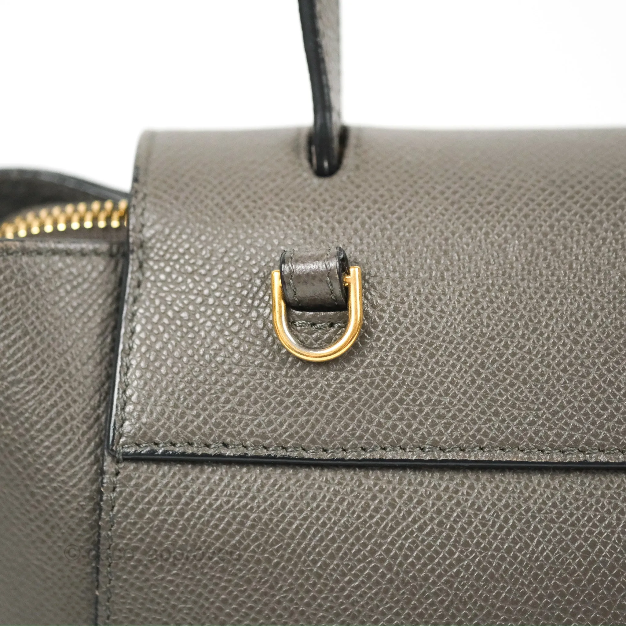Celine Nano Belt Bag Grey Grained Calfskin Gold Hardware