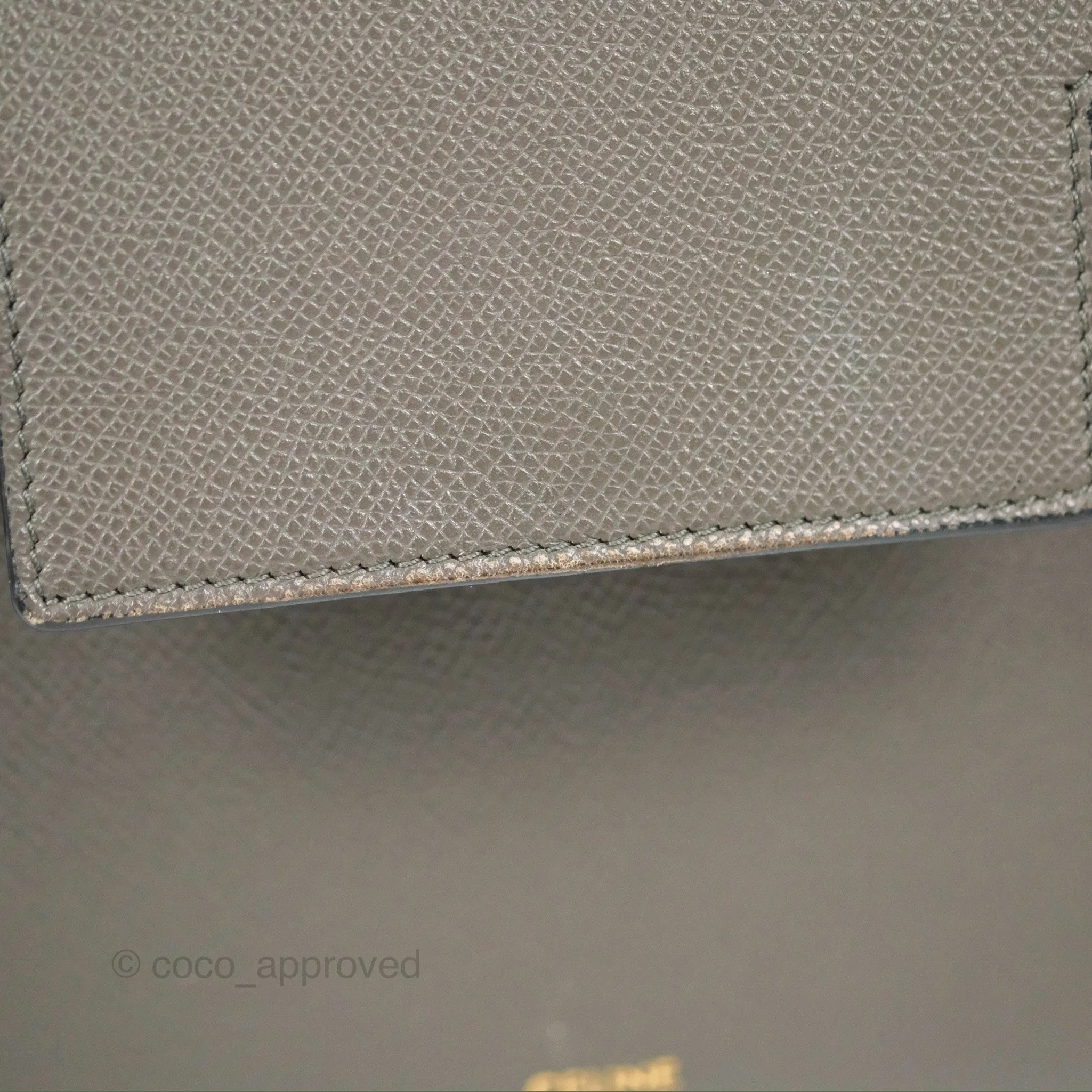 Celine Nano Belt Bag Grey Grained Calfskin Gold Hardware