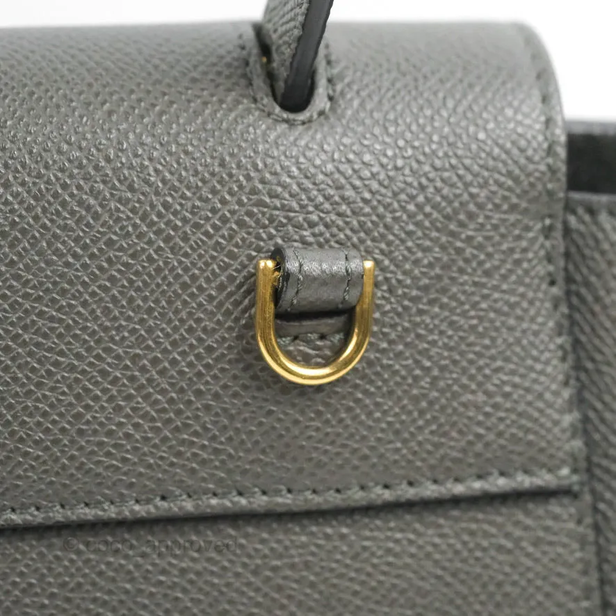 Celine Nano Belt Bag Grey Grained Calfskin Gold Hardware