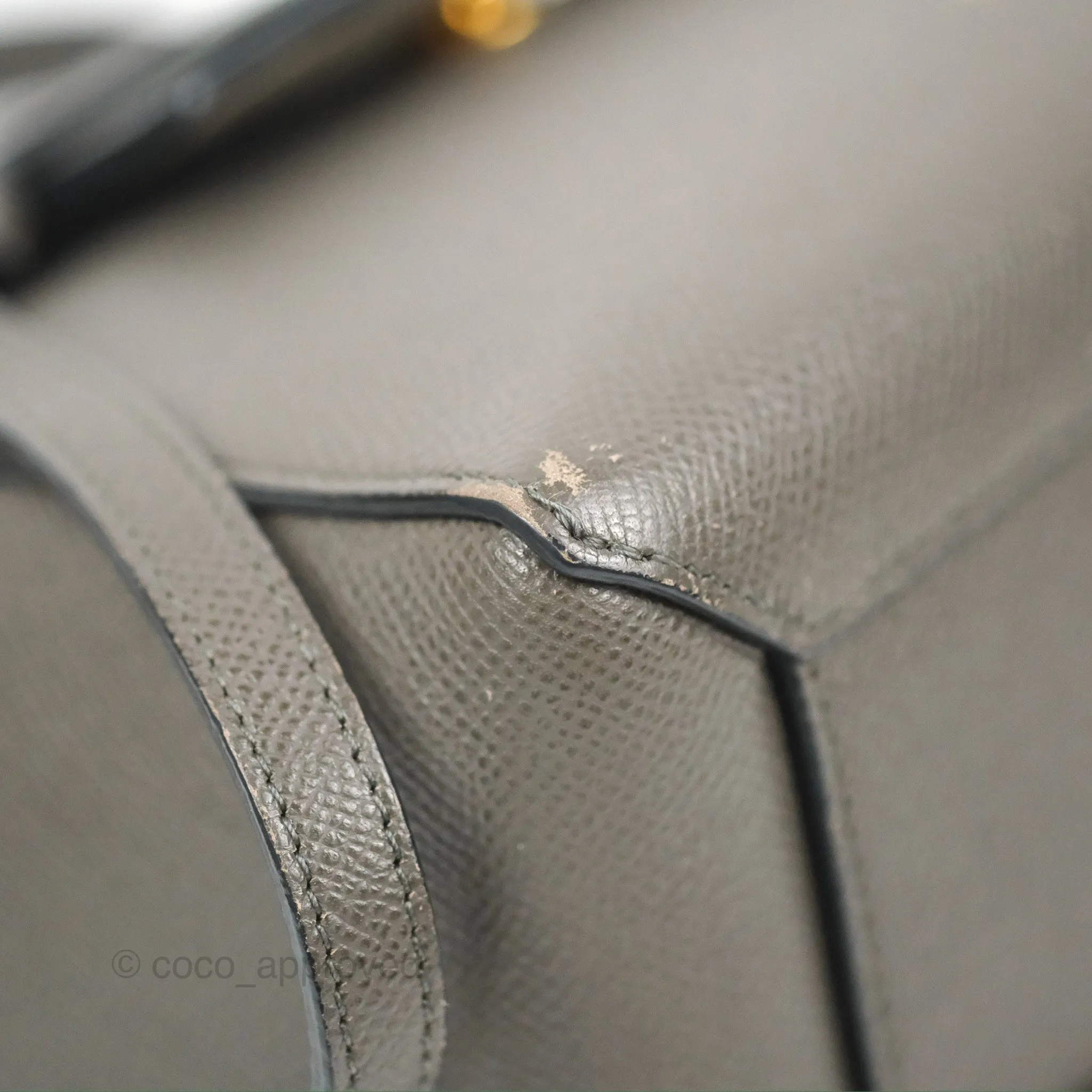 Celine Nano Belt Bag Grey Grained Calfskin Gold Hardware