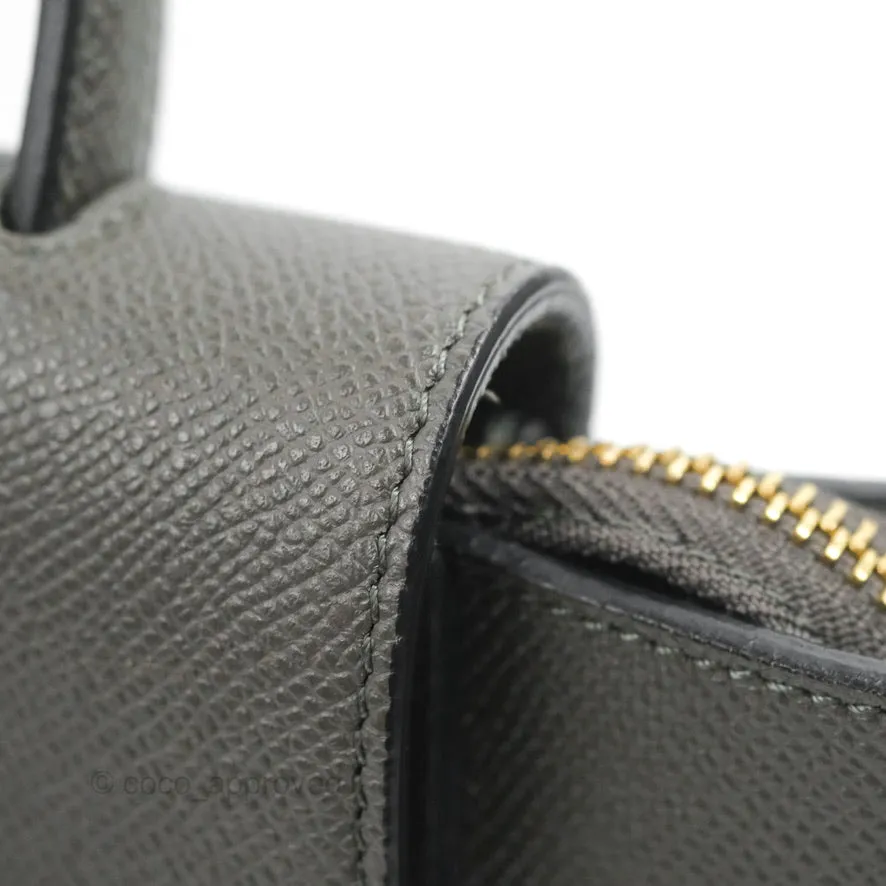 Celine Nano Belt Bag Grey Grained Calfskin Gold Hardware