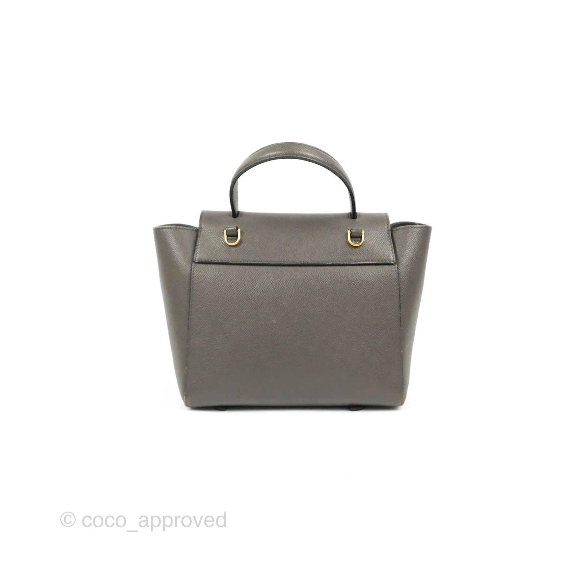 Celine Nano Belt Bag Grey Grained Calfskin Gold Hardware