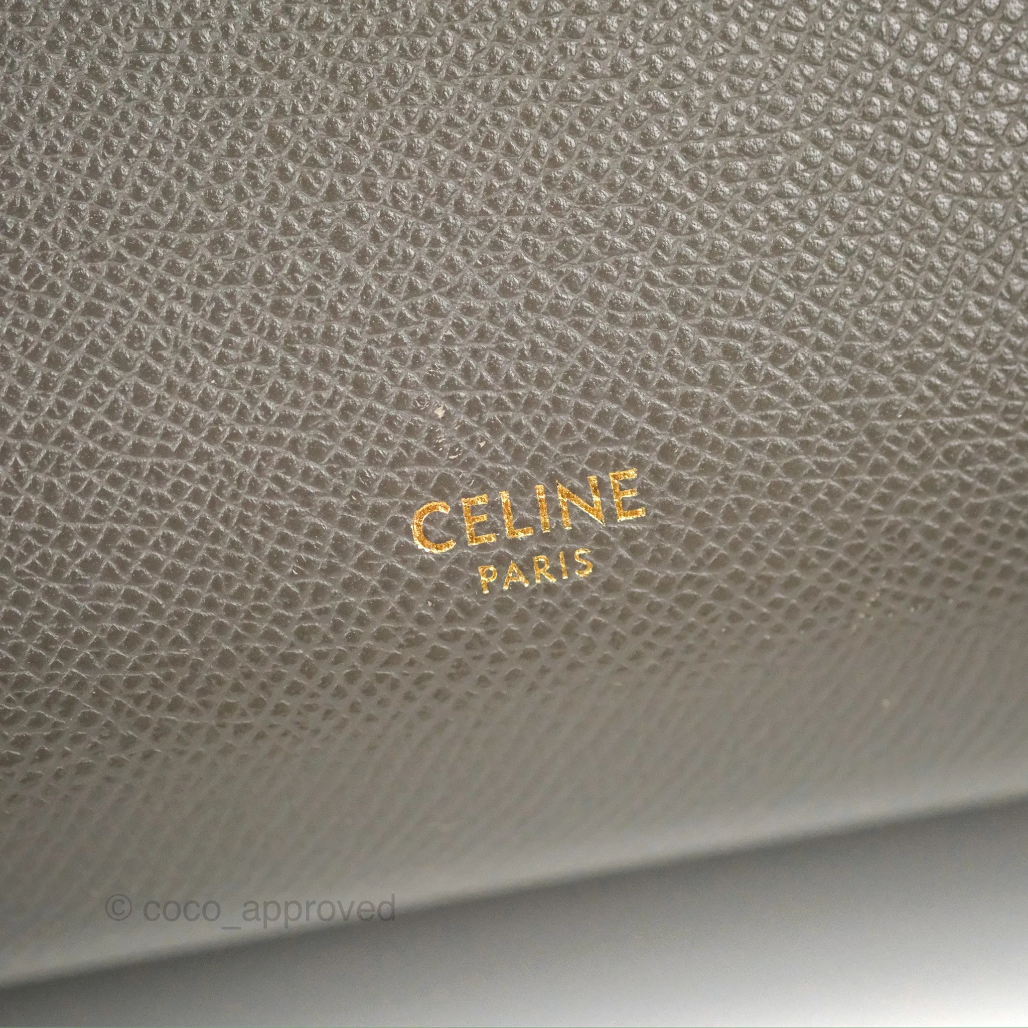 Celine Nano Belt Bag Grey Grained Calfskin Gold Hardware
