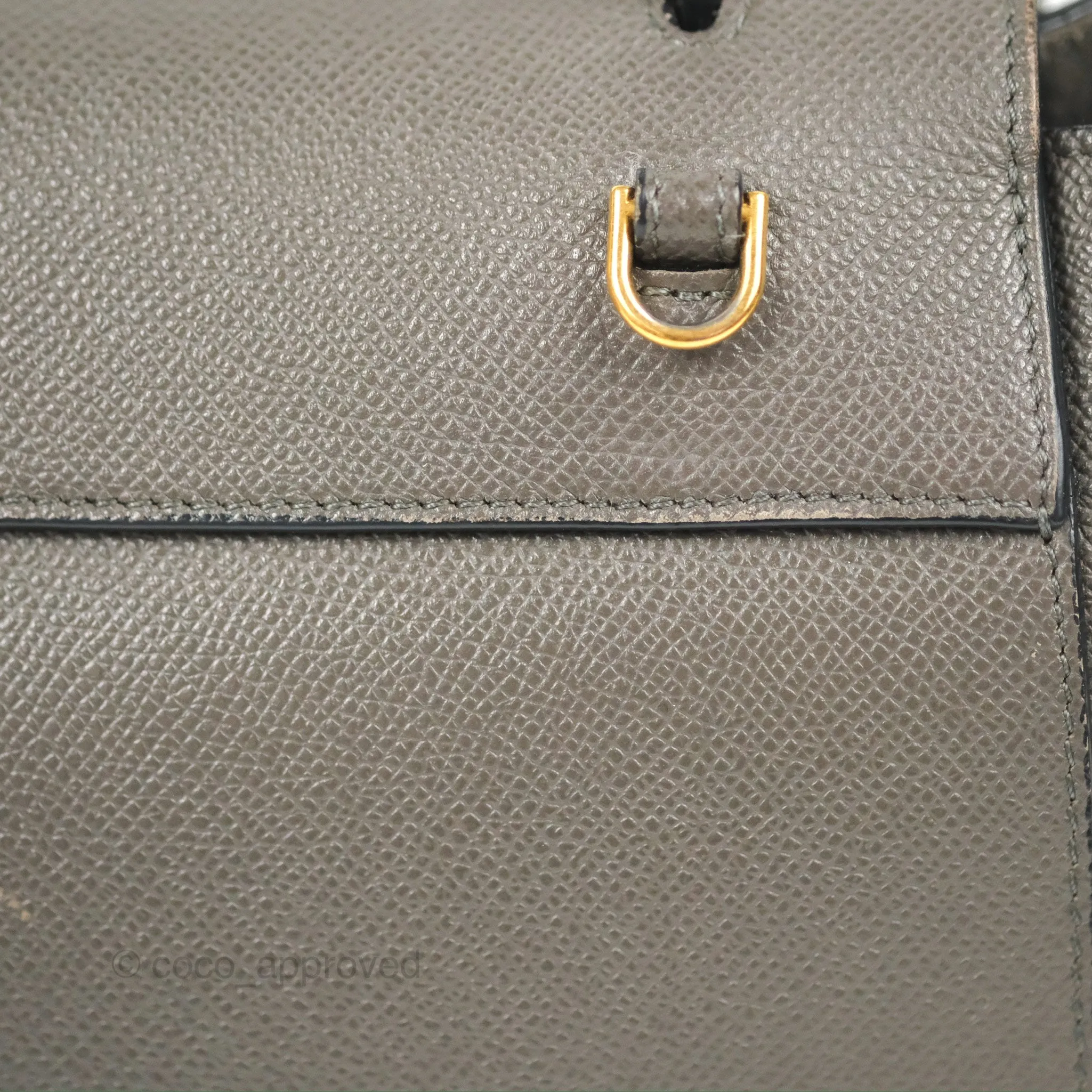 Celine Nano Belt Bag Grey Grained Calfskin Gold Hardware
