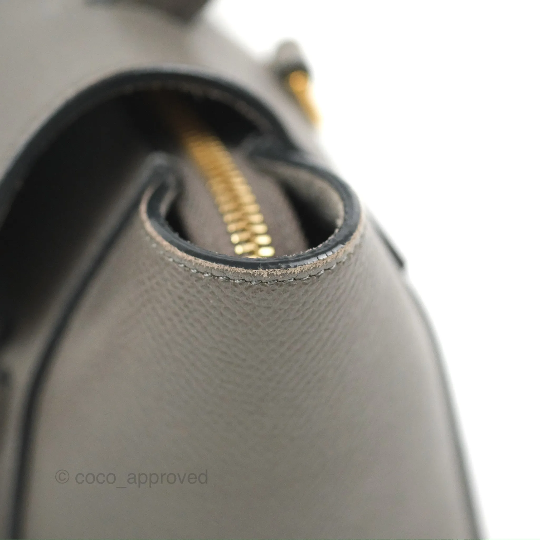 Celine Nano Belt Bag Grey Grained Calfskin Gold Hardware