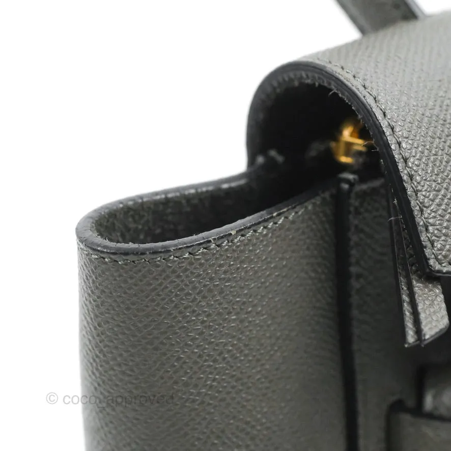 Celine Nano Belt Bag Grey Grained Calfskin Gold Hardware