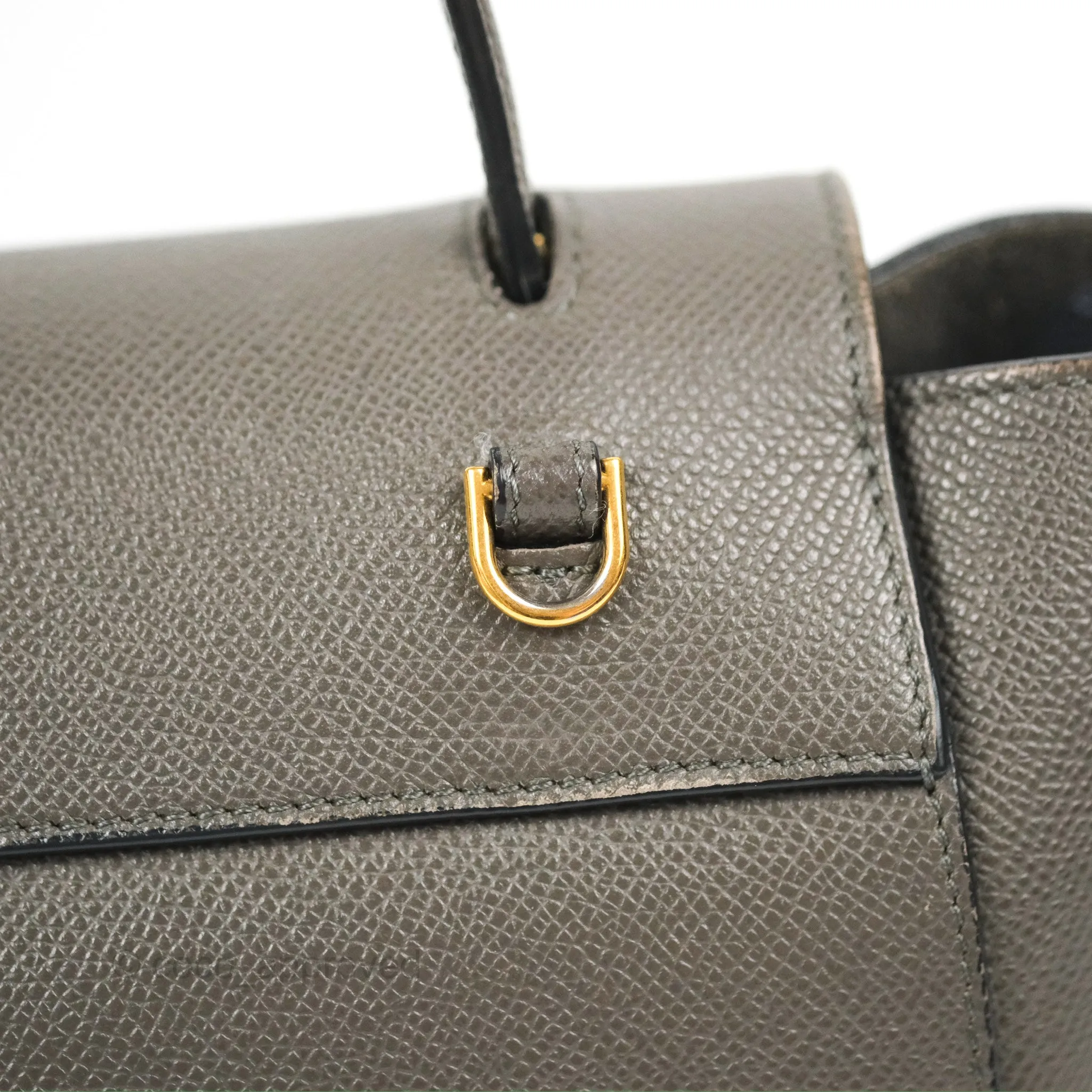 Celine Nano Belt Bag Grey Grained Calfskin Gold Hardware