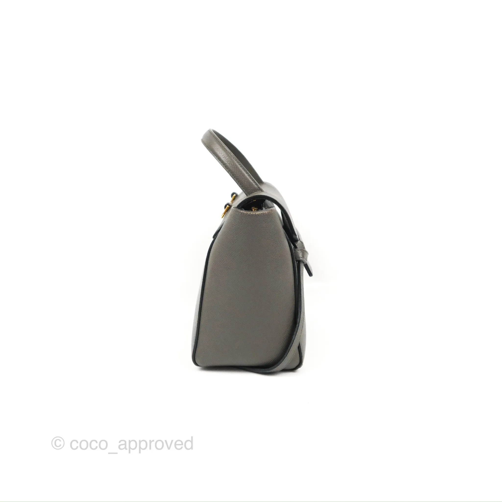 Celine Nano Belt Bag Grey Grained Calfskin Gold Hardware