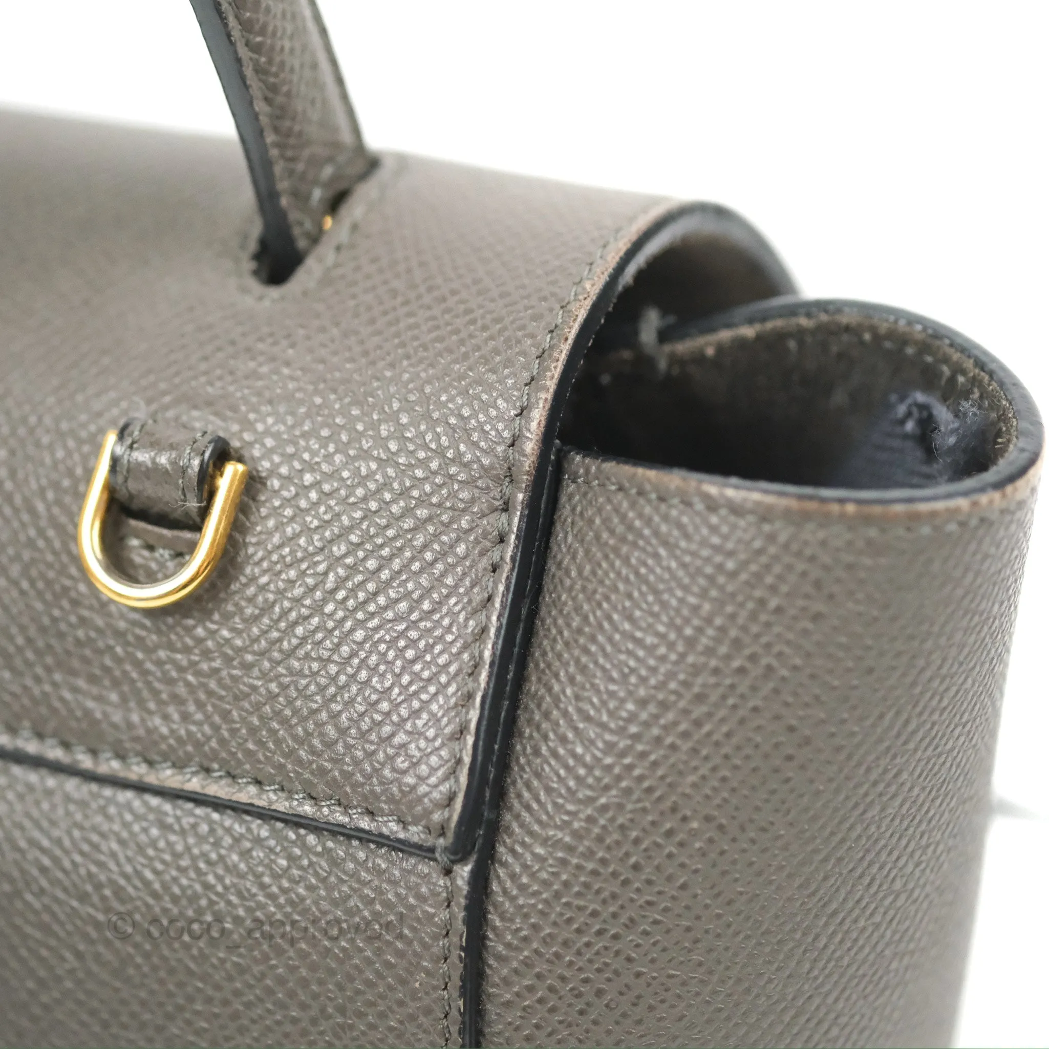 Celine Nano Belt Bag Grey Grained Calfskin Gold Hardware
