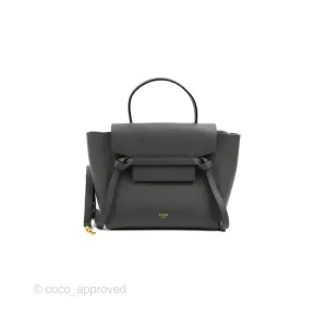 Celine Nano Belt Bag Grey Grained Calfskin Gold Hardware