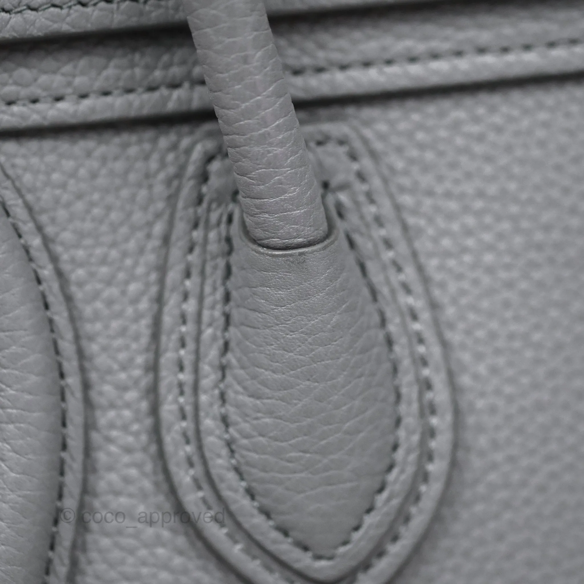 Celine Nano Luggage Bag Grey Drummed Calfskin