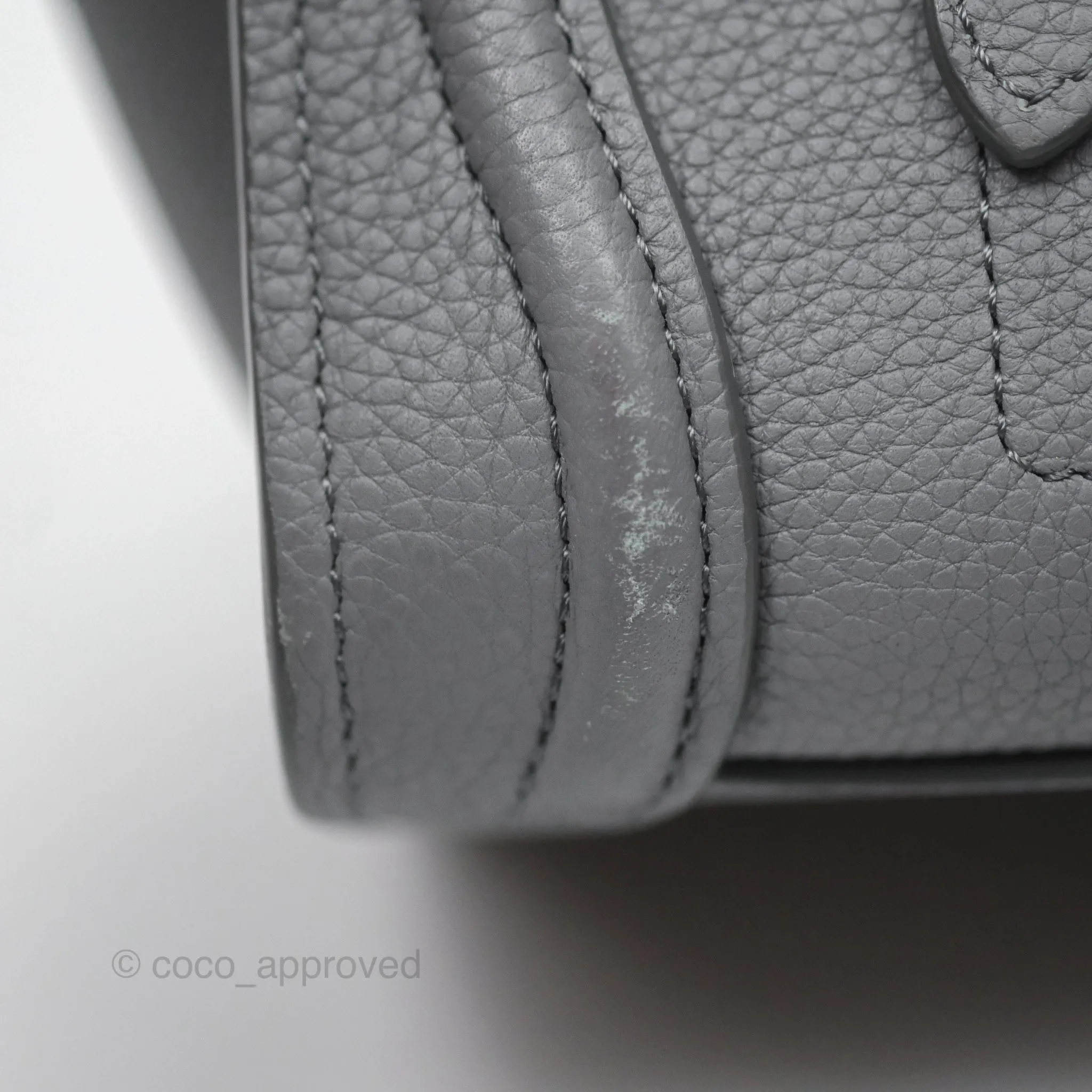Celine Nano Luggage Bag Grey Drummed Calfskin
