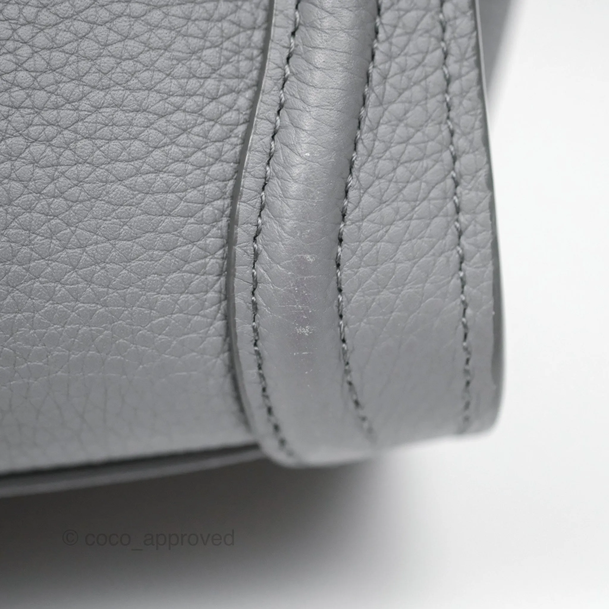 Celine Nano Luggage Bag Grey Drummed Calfskin