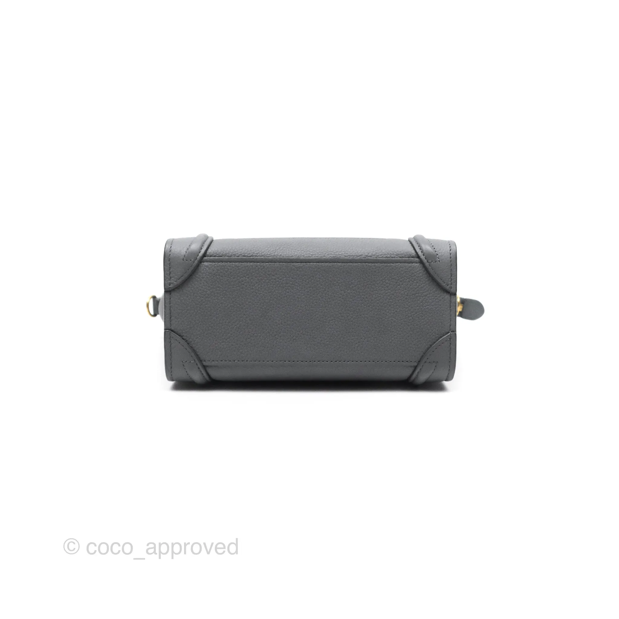 Celine Nano Luggage Bag Grey Drummed Calfskin