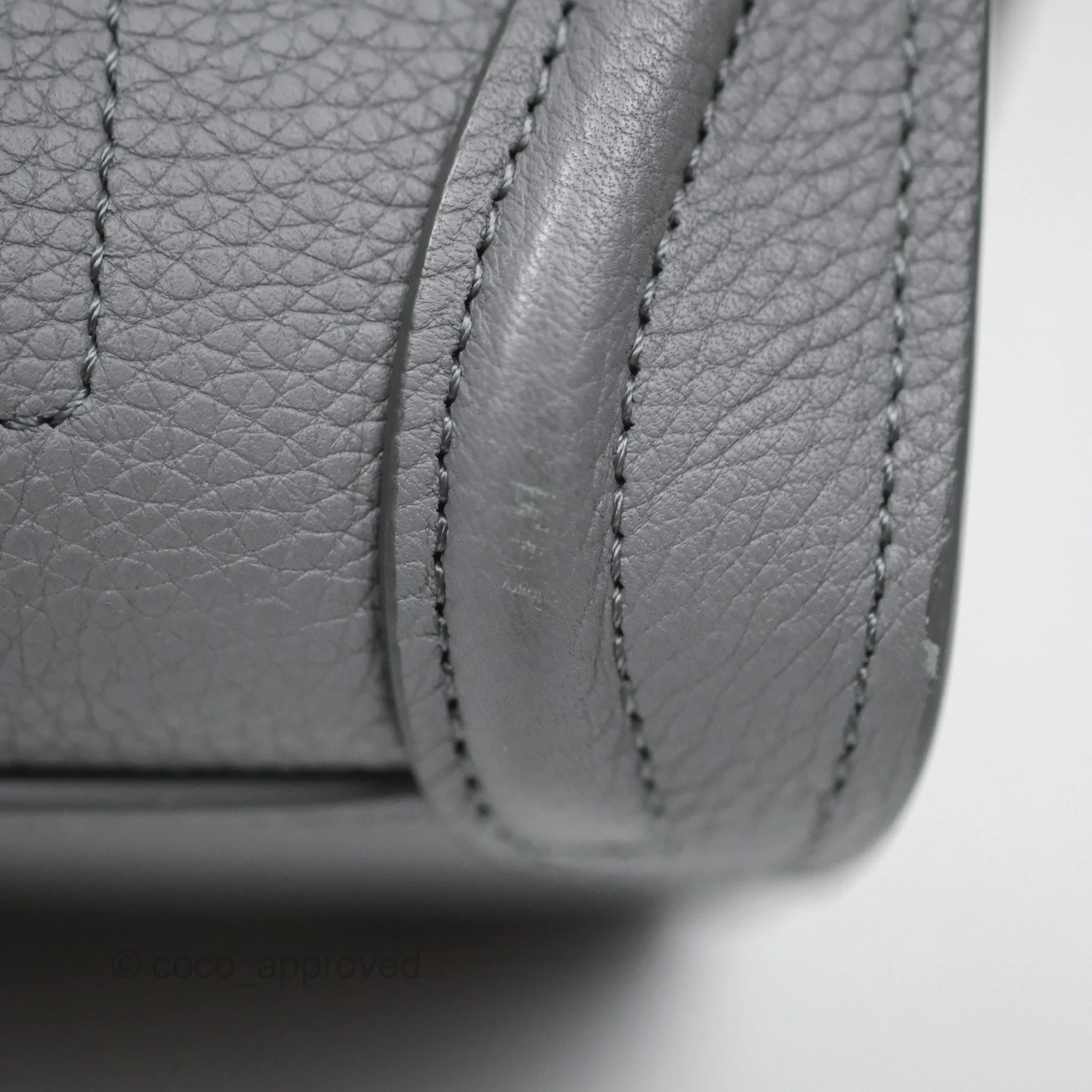 Celine Nano Luggage Bag Grey Drummed Calfskin