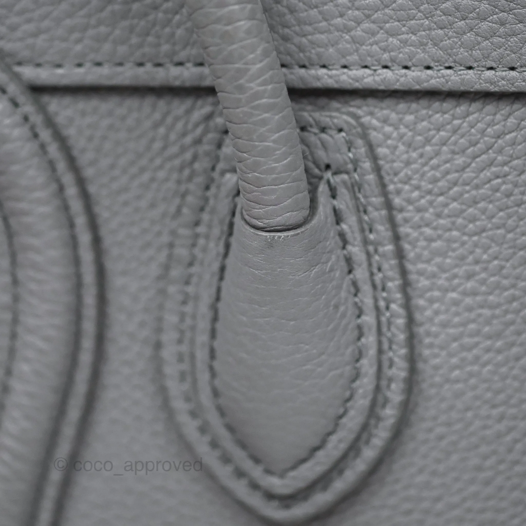 Celine Nano Luggage Bag Grey Drummed Calfskin