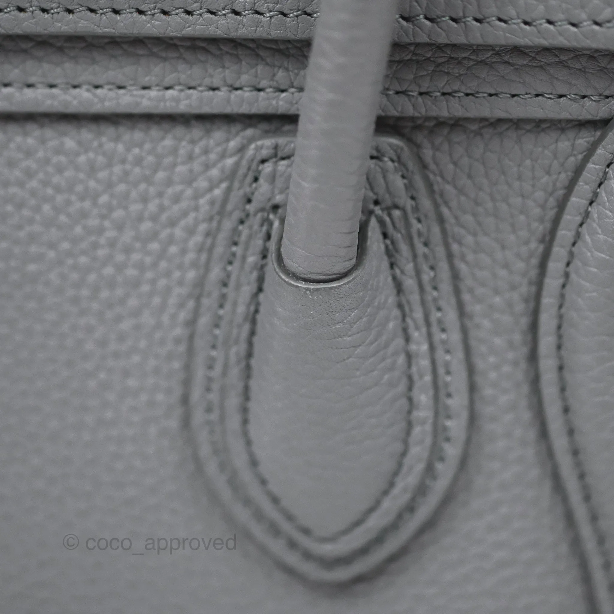 Celine Nano Luggage Bag Grey Drummed Calfskin