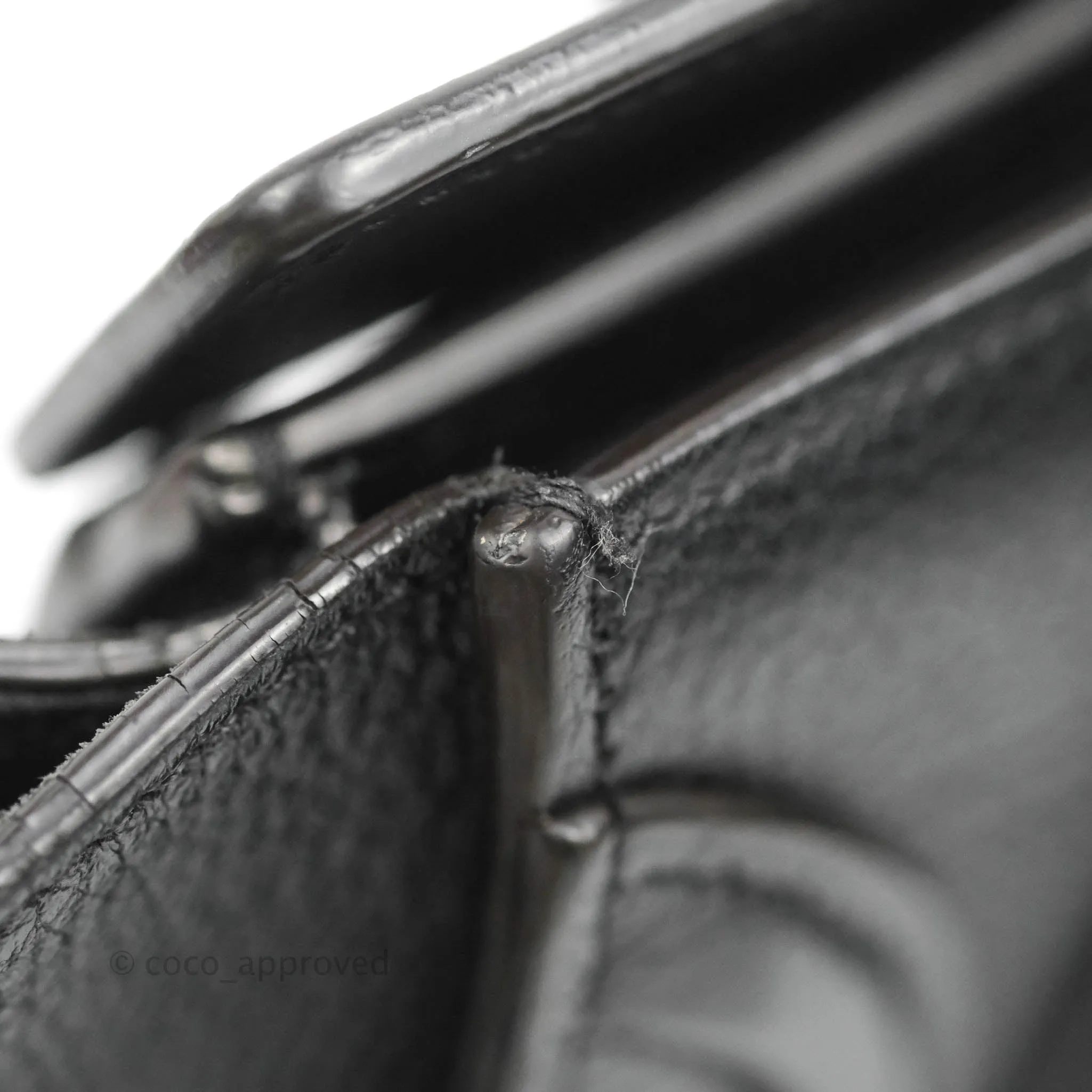 Celine Nano Luggage Black Drummed Calfskin Silver Hardware