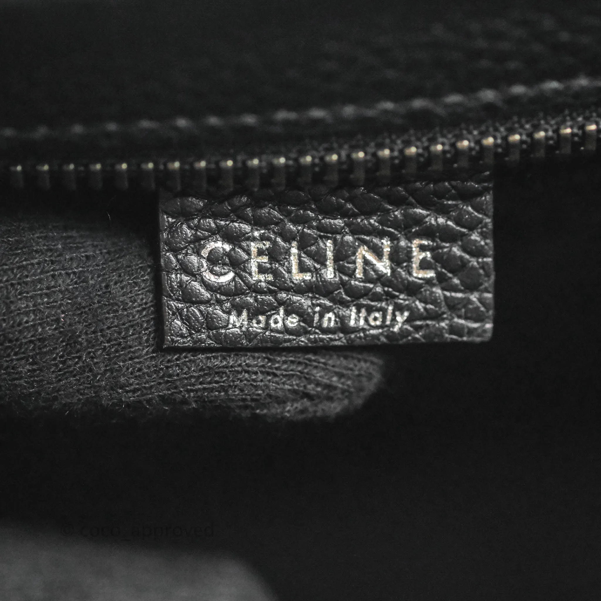 Celine Nano Luggage Black Drummed Calfskin Silver Hardware