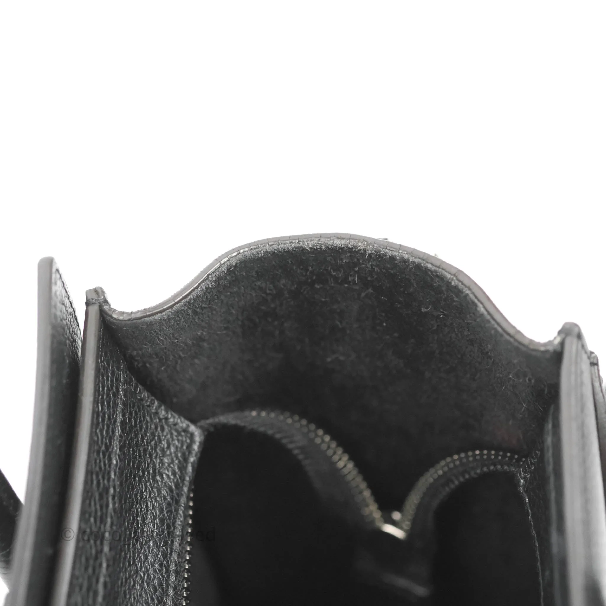 Celine Nano Luggage Black Drummed Calfskin Silver Hardware