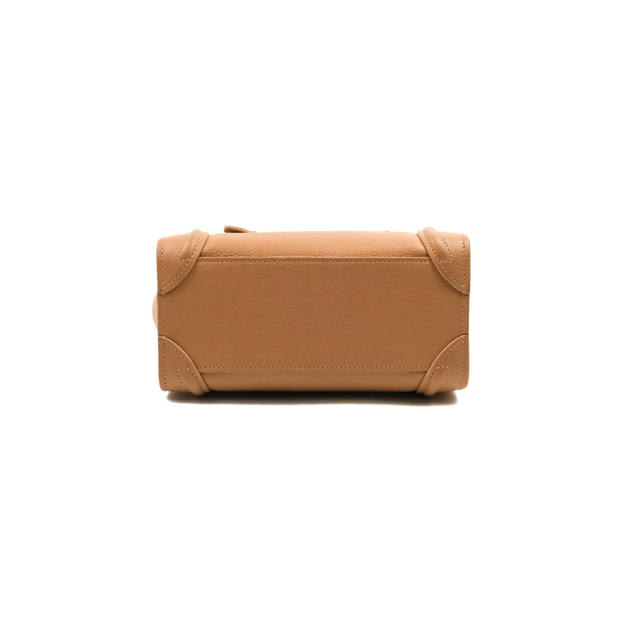 Celine Nano Luggage Drummed Beige Pink Calfskin