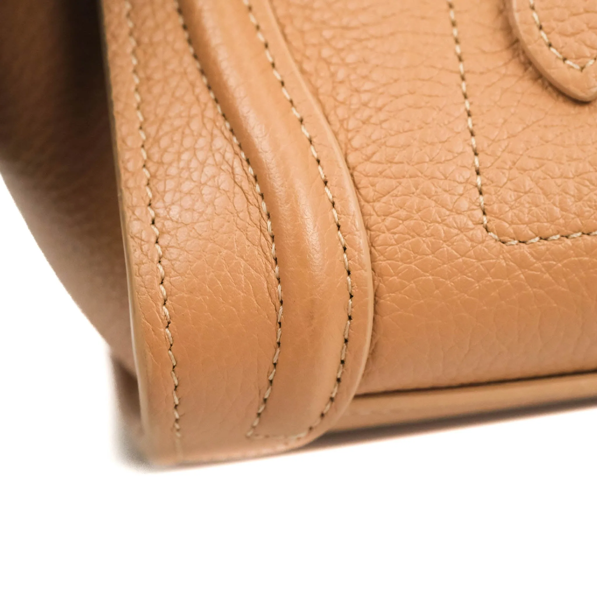 Celine Nano Luggage Drummed Beige Pink Calfskin