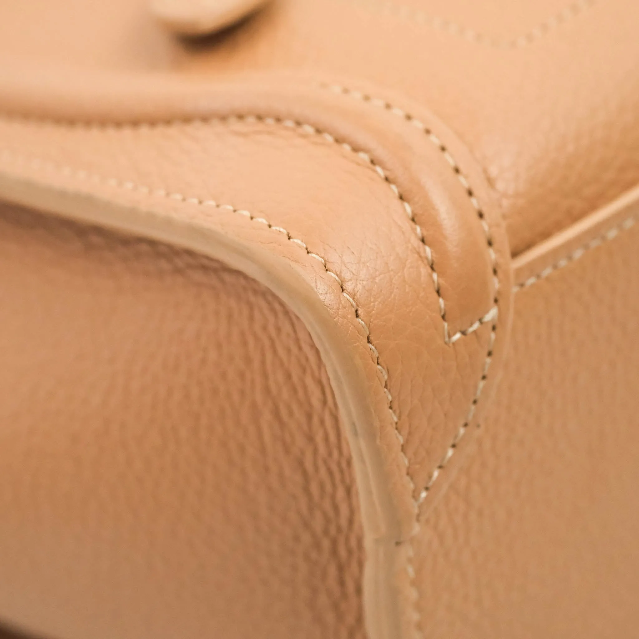 Celine Nano Luggage Drummed Beige Pink Calfskin