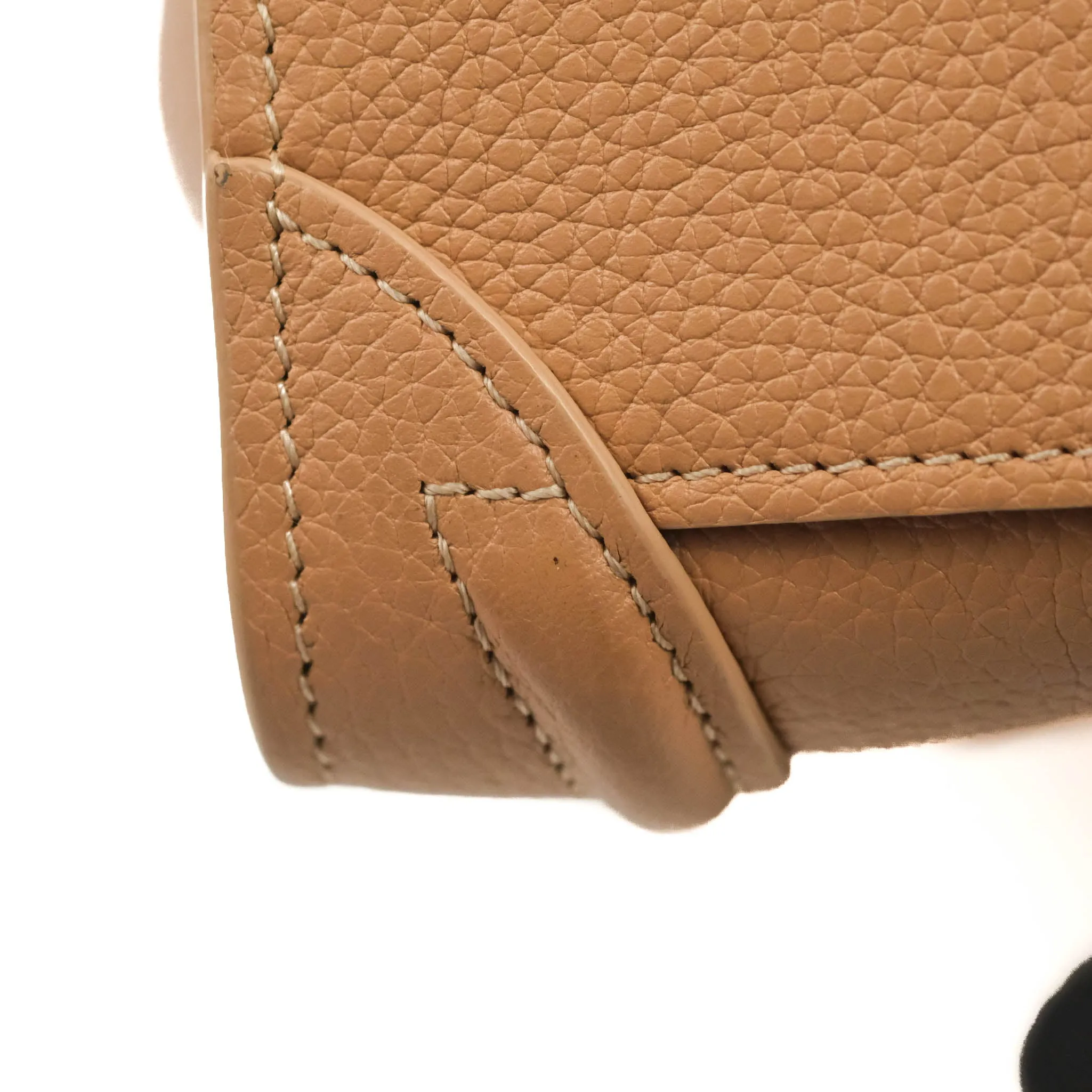 Celine Nano Luggage Drummed Beige Pink Calfskin