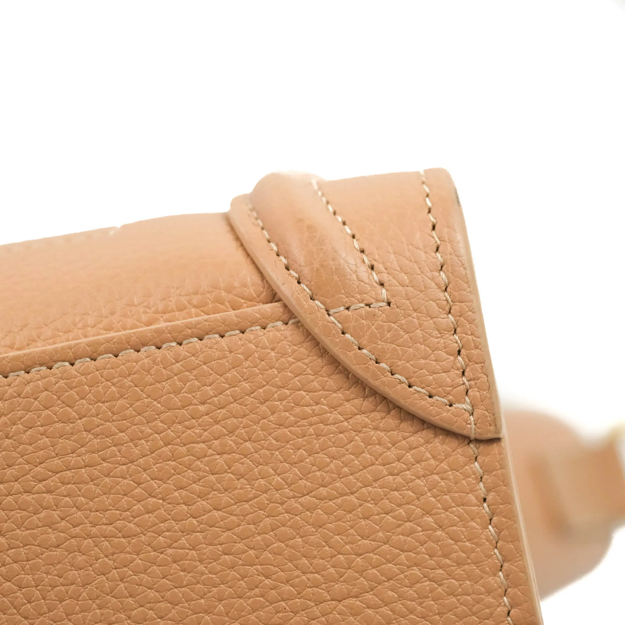 Celine Nano Luggage Drummed Beige Pink Calfskin
