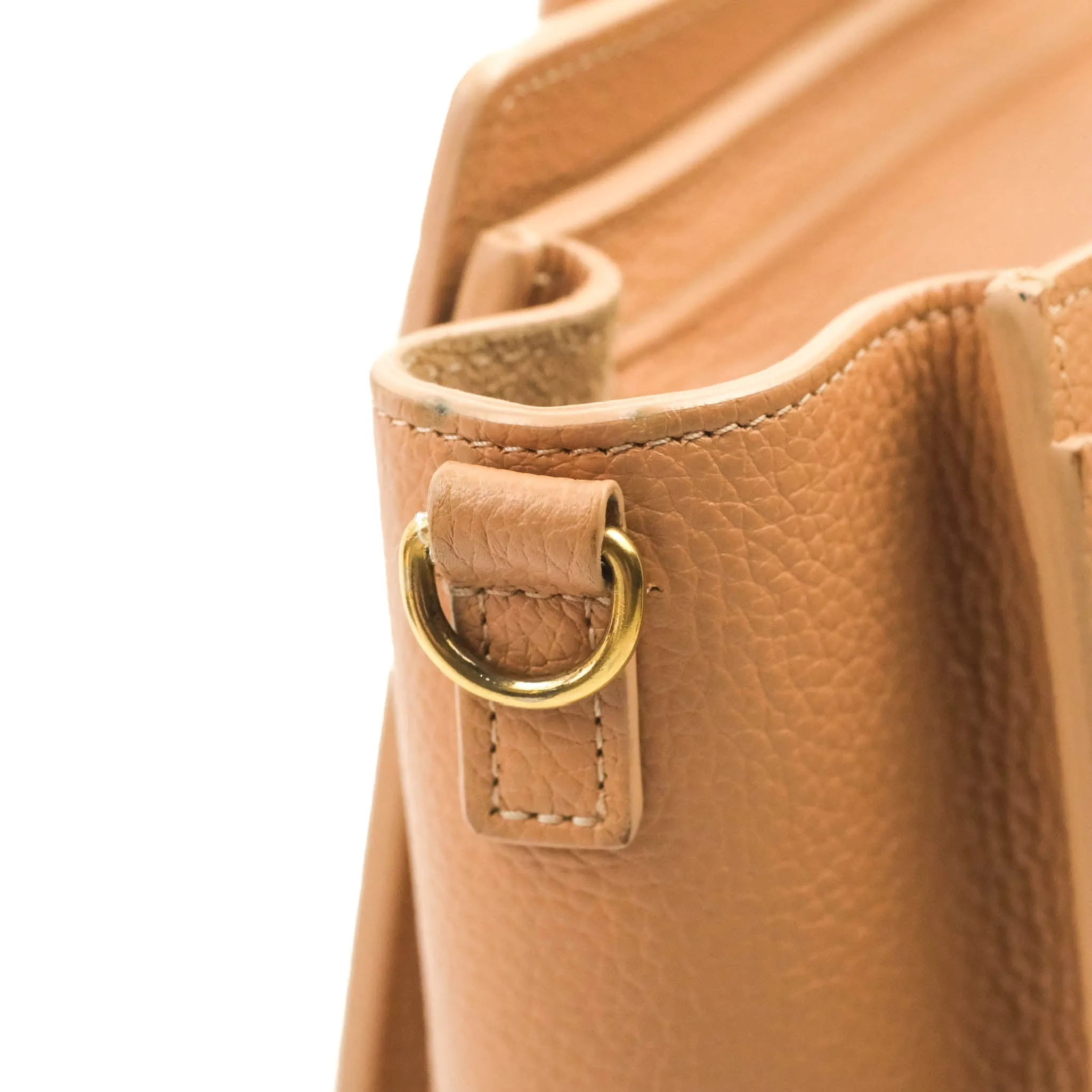 Celine Nano Luggage Drummed Beige Pink Calfskin