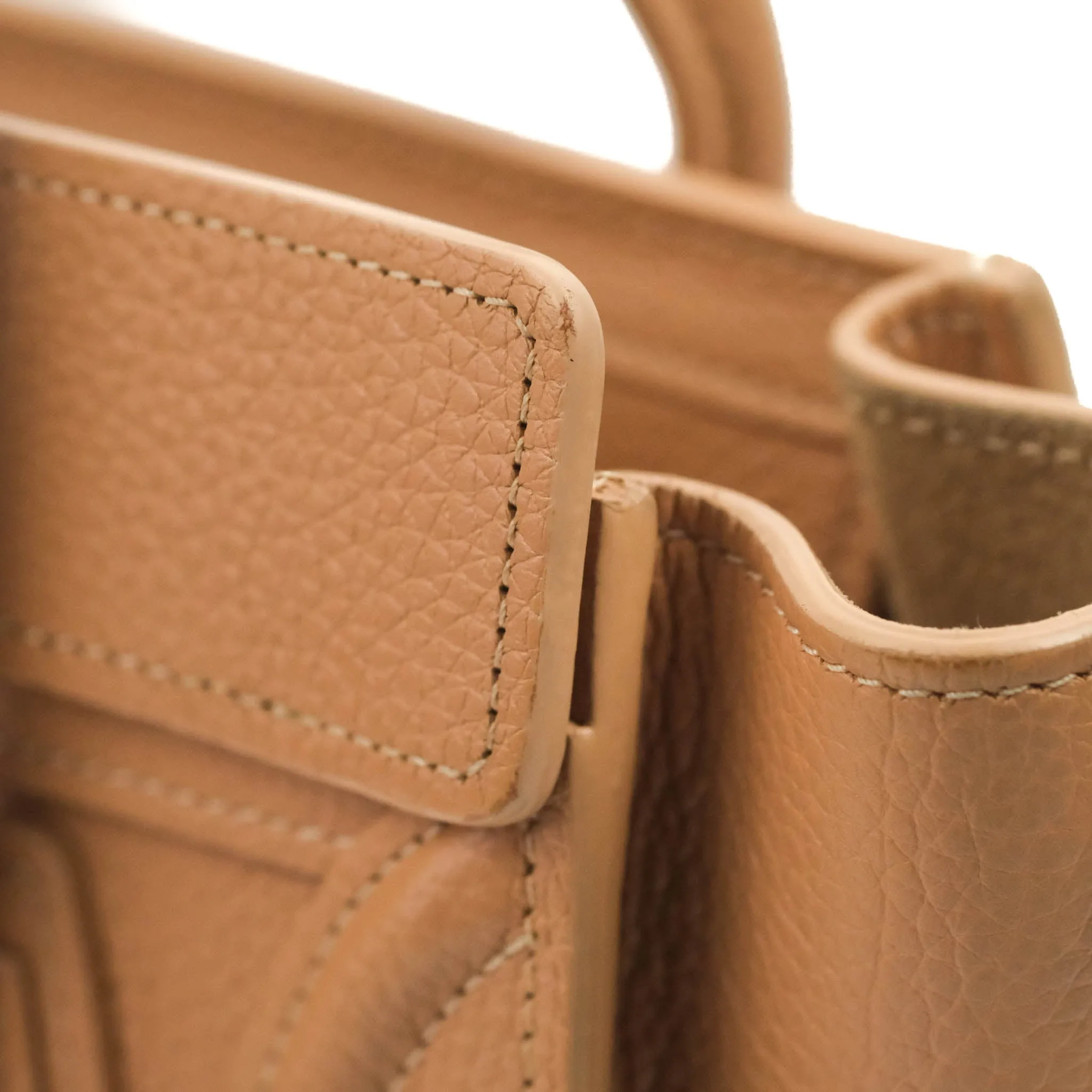 Celine Nano Luggage Drummed Beige Pink Calfskin
