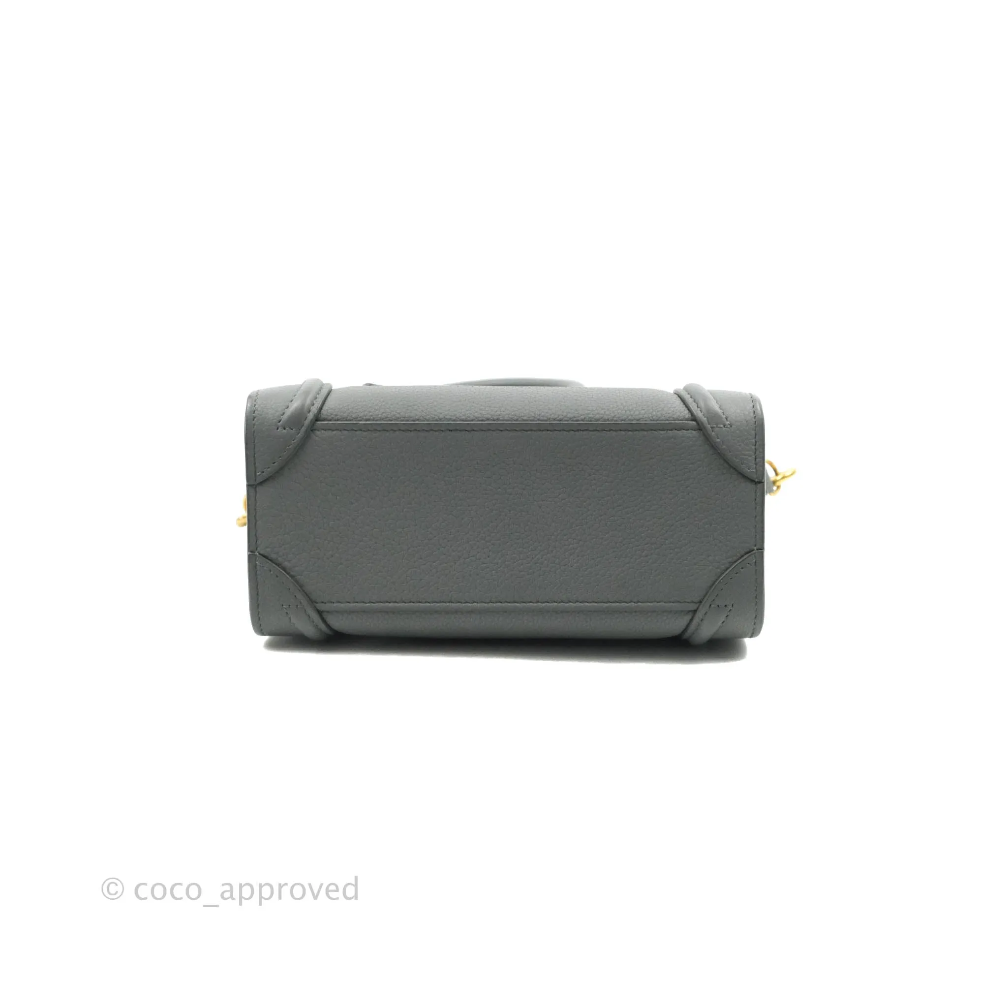 Celine Nano Luggage Grey Drummed Calfskin
