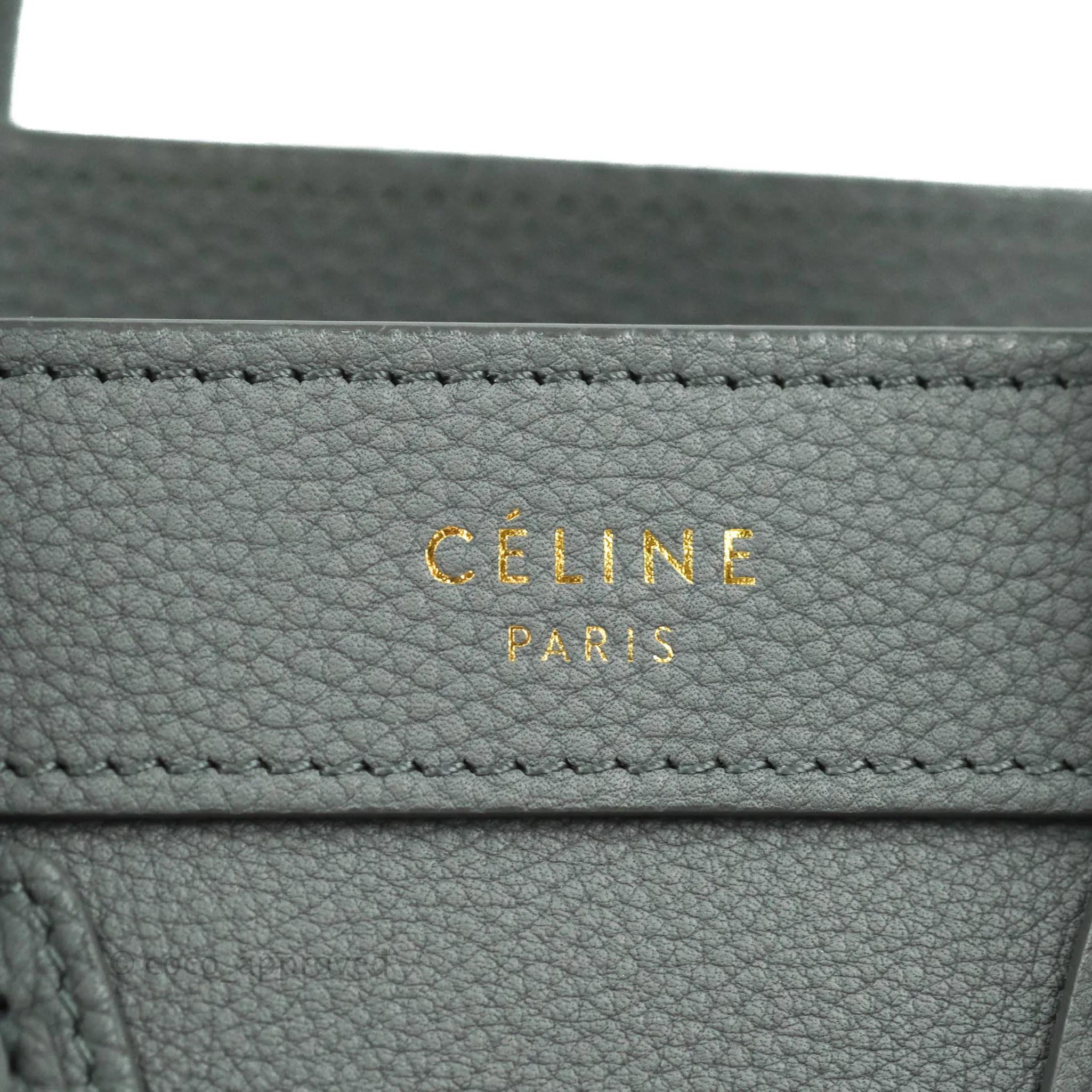 Celine Nano Luggage Grey Drummed Calfskin