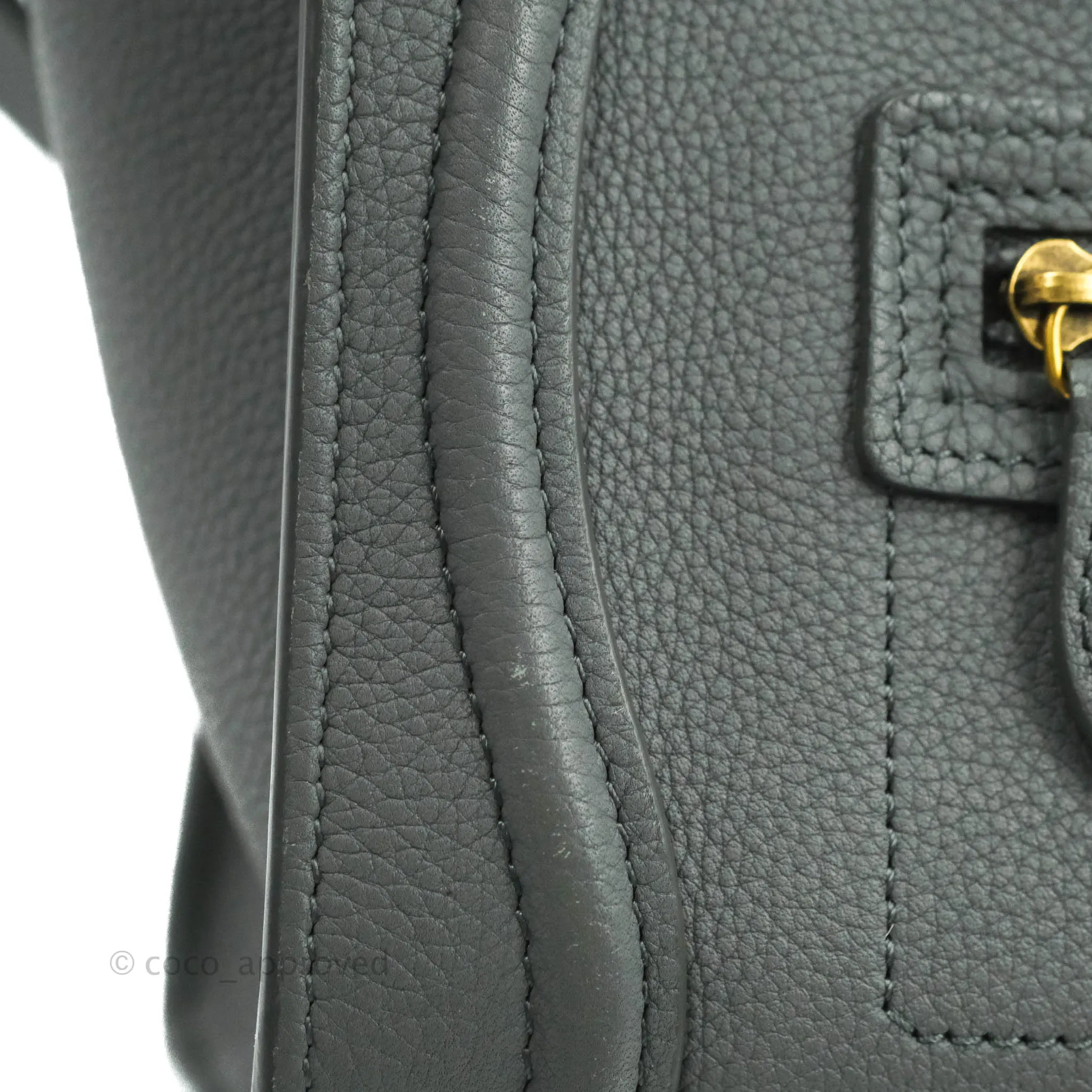 Celine Nano Luggage Grey Drummed Calfskin