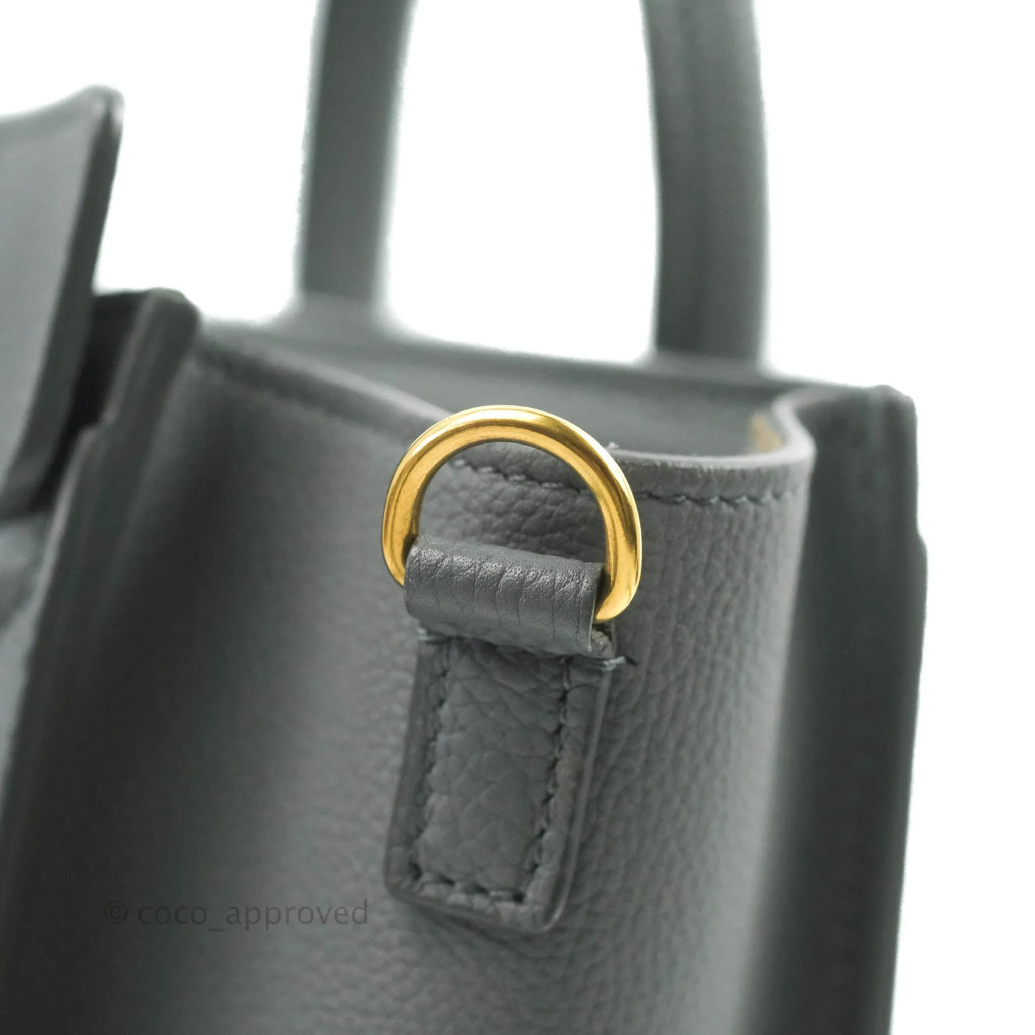 Celine Nano Luggage Grey Drummed Calfskin