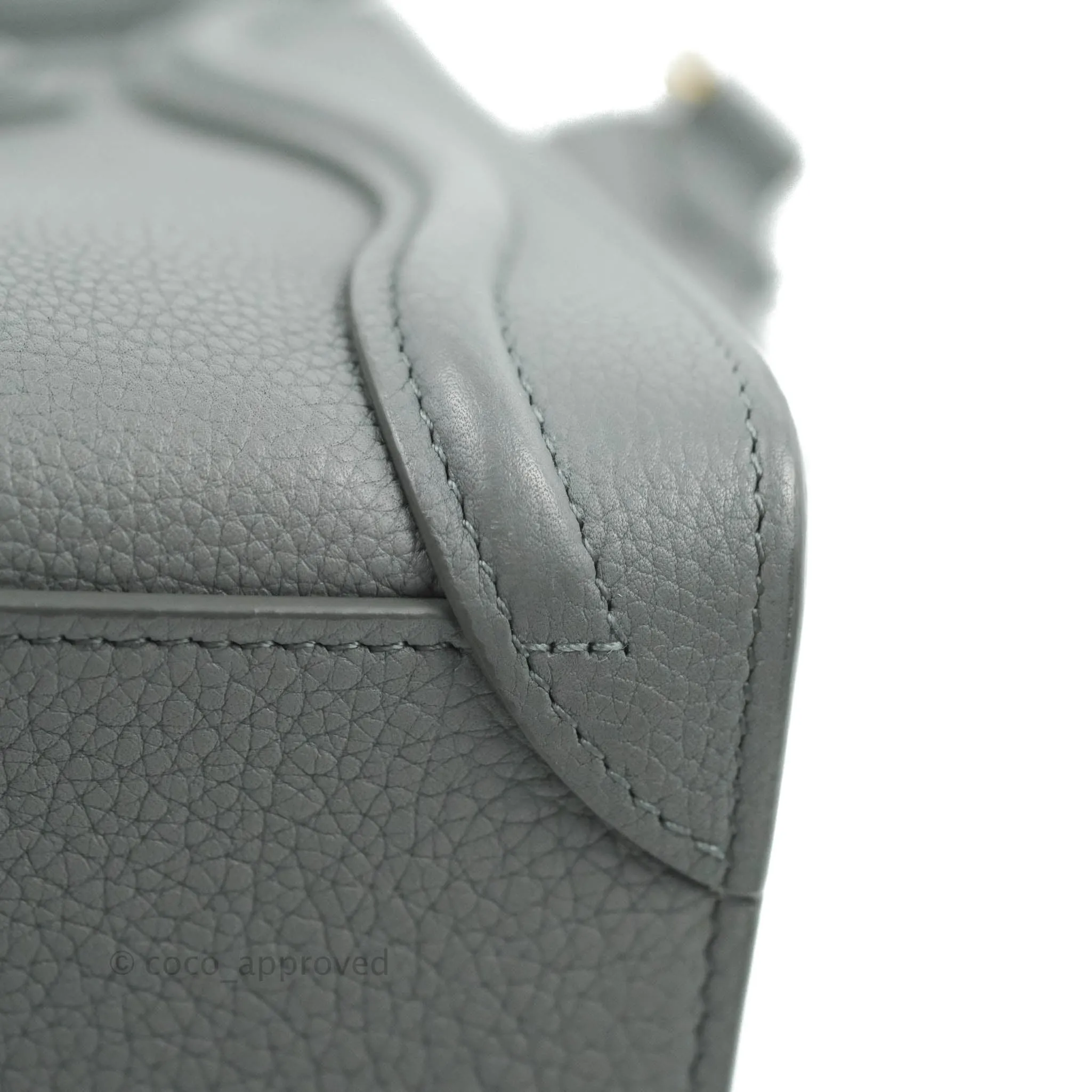 Celine Nano Luggage Grey Drummed Calfskin