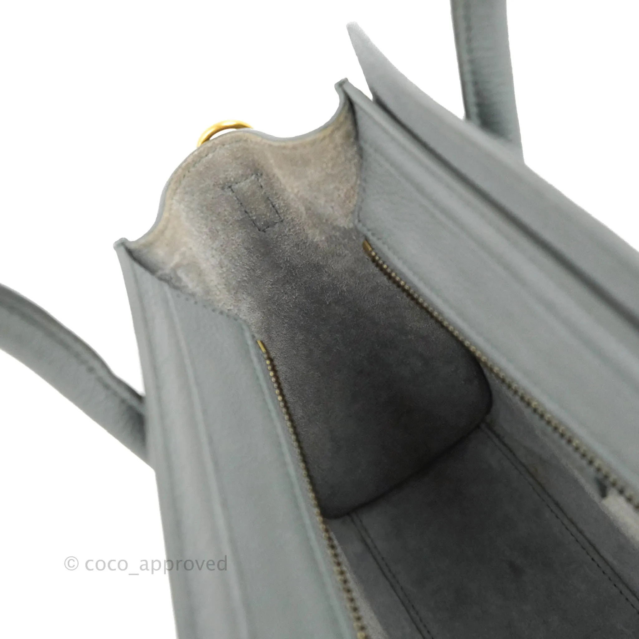 Celine Nano Luggage Grey Drummed Calfskin