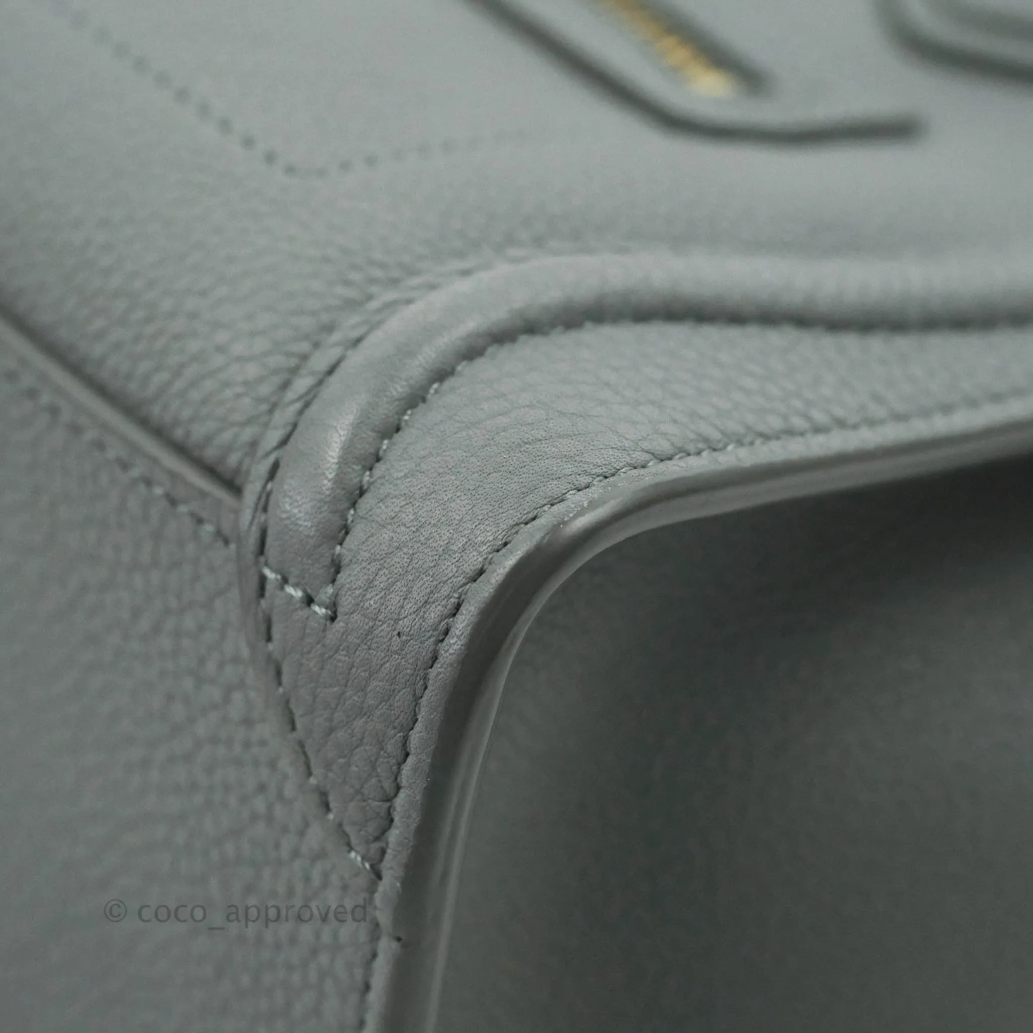 Celine Nano Luggage Grey Drummed Calfskin