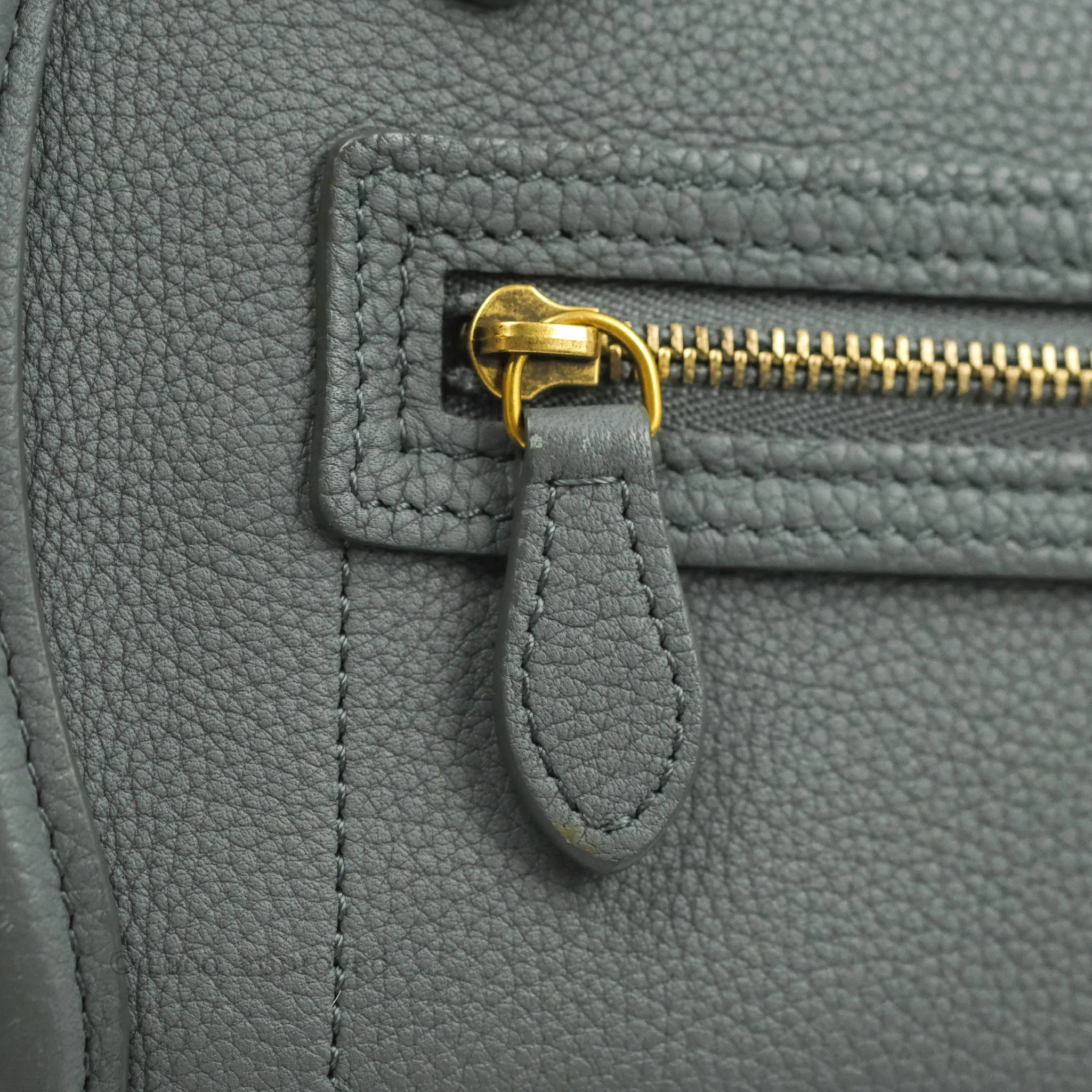Celine Nano Luggage Grey Drummed Calfskin