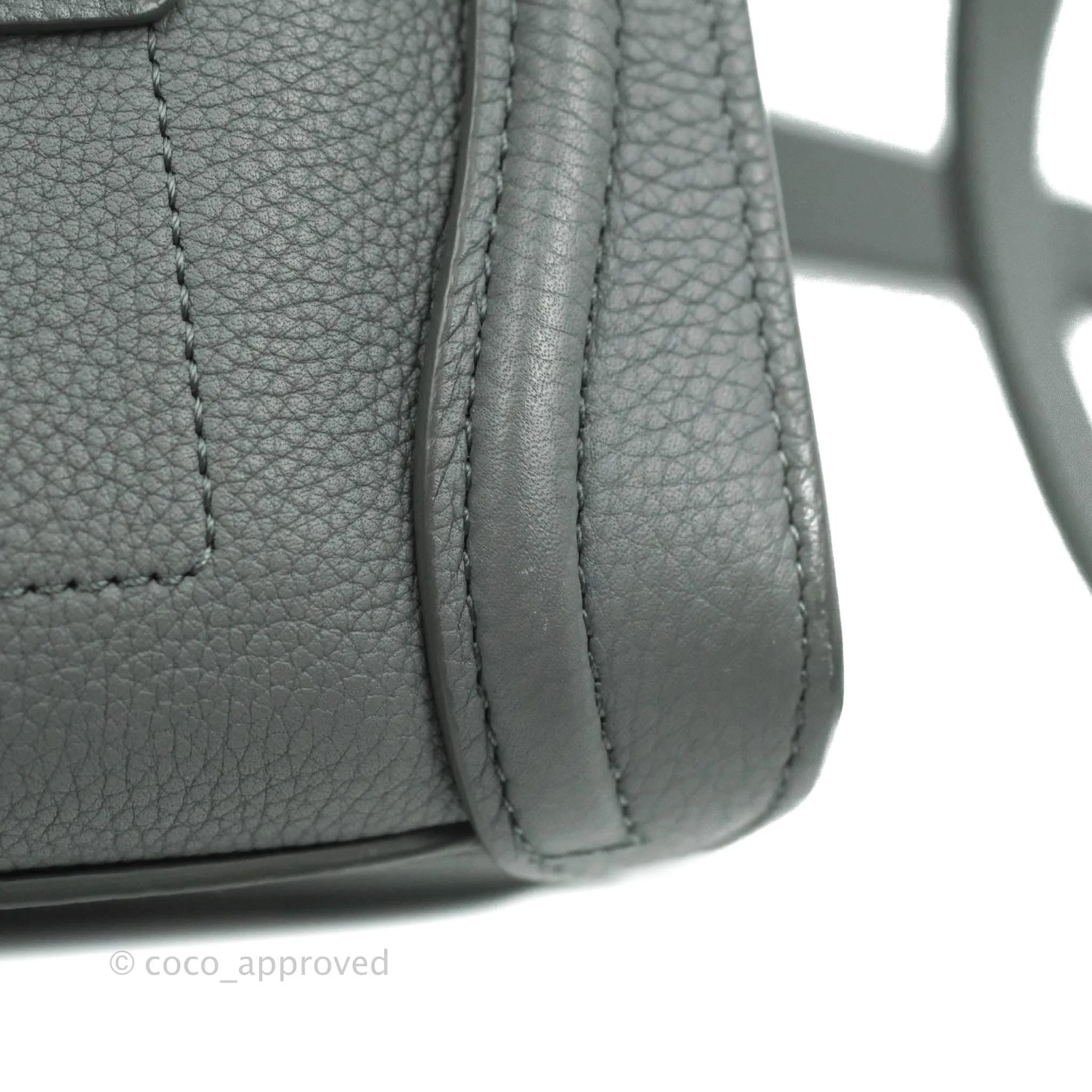 Celine Nano Luggage Grey Drummed Calfskin