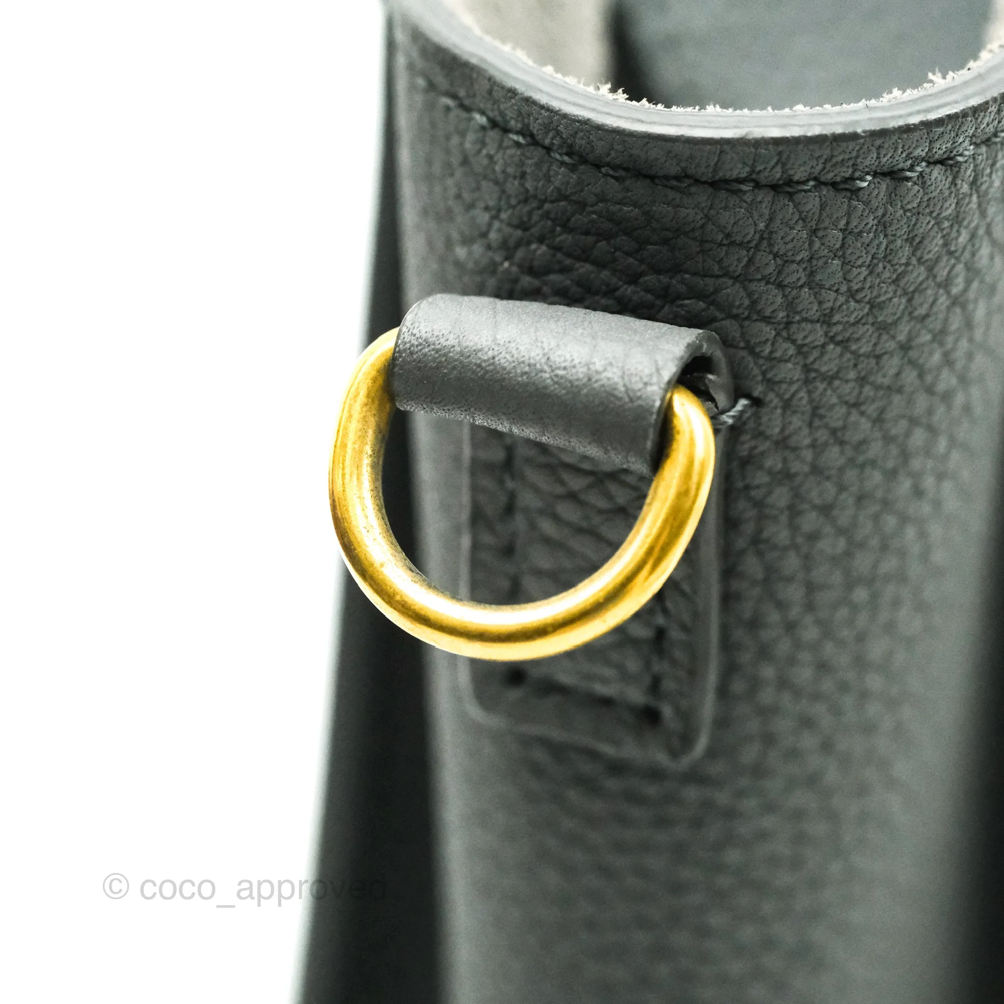 Celine Nano Luggage Grey Grained Calfskin Gold Hardware