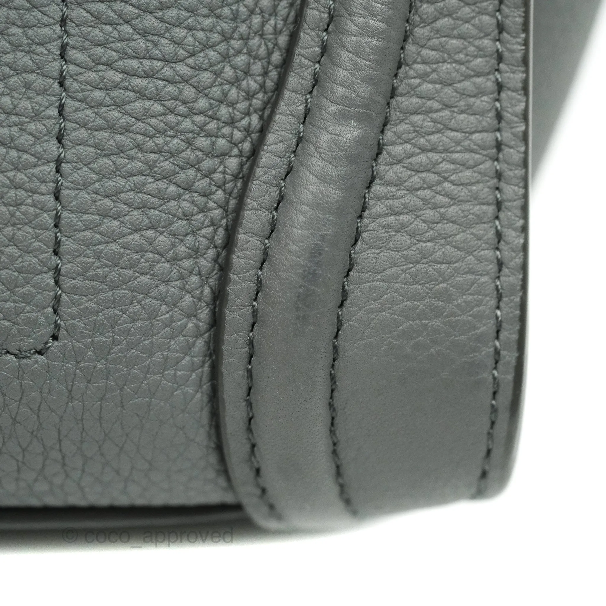 Celine Nano Luggage Grey Grained Calfskin Gold Hardware