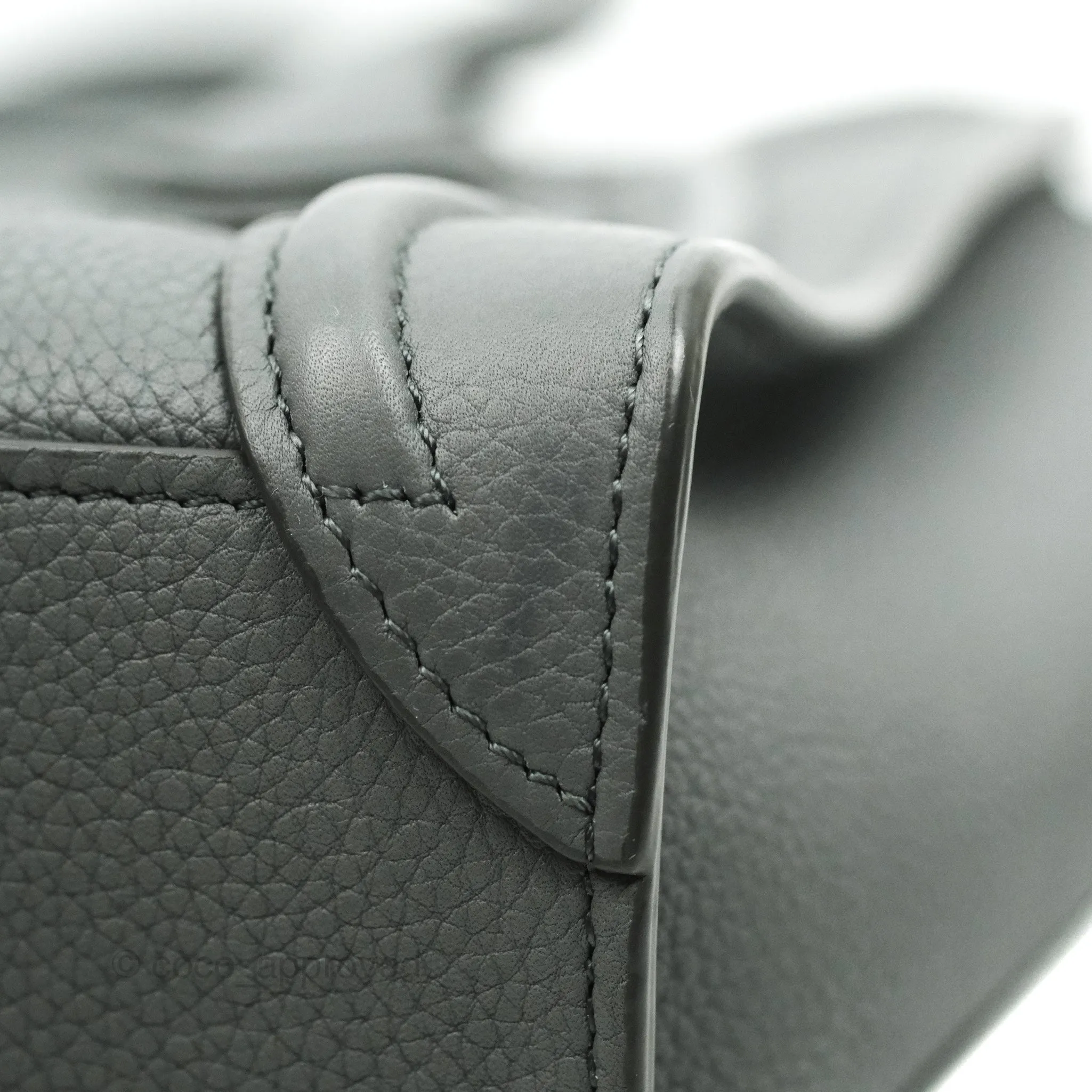 Celine Nano Luggage Grey Grained Calfskin Gold Hardware