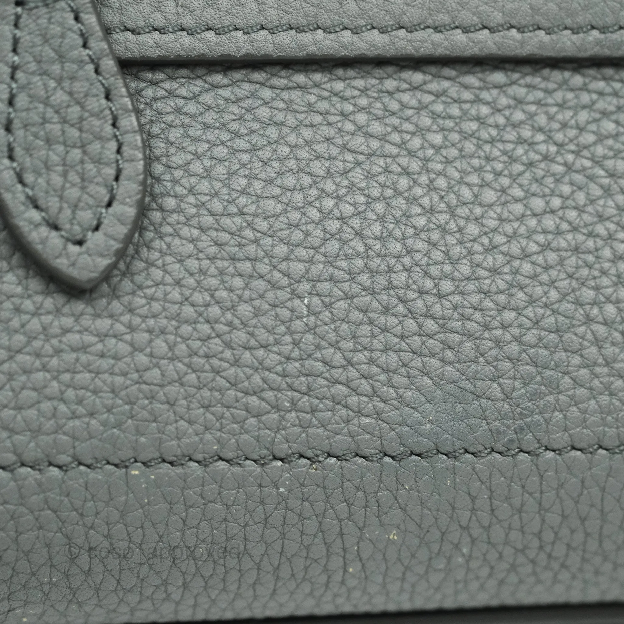 Celine Nano Luggage Grey Grained Calfskin Gold Hardware