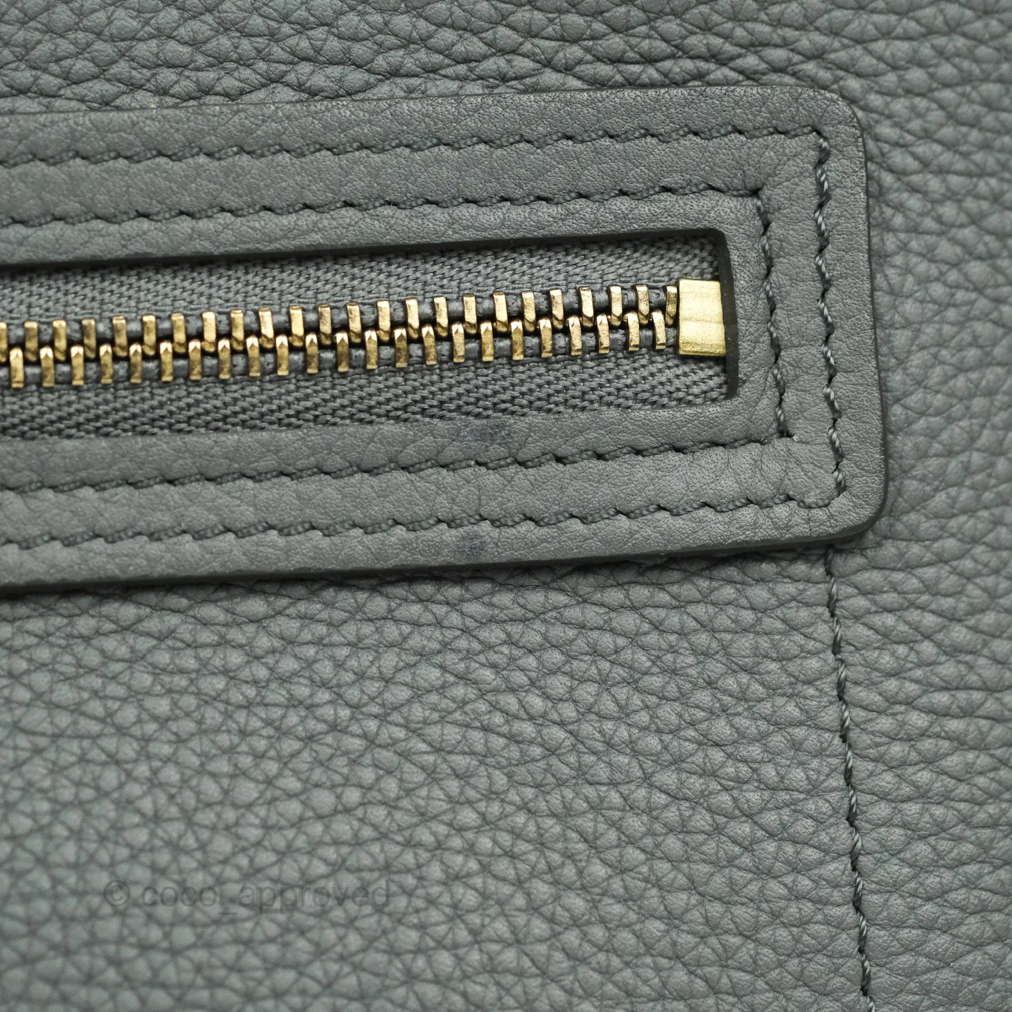 Celine Nano Luggage Grey Grained Calfskin Gold Hardware
