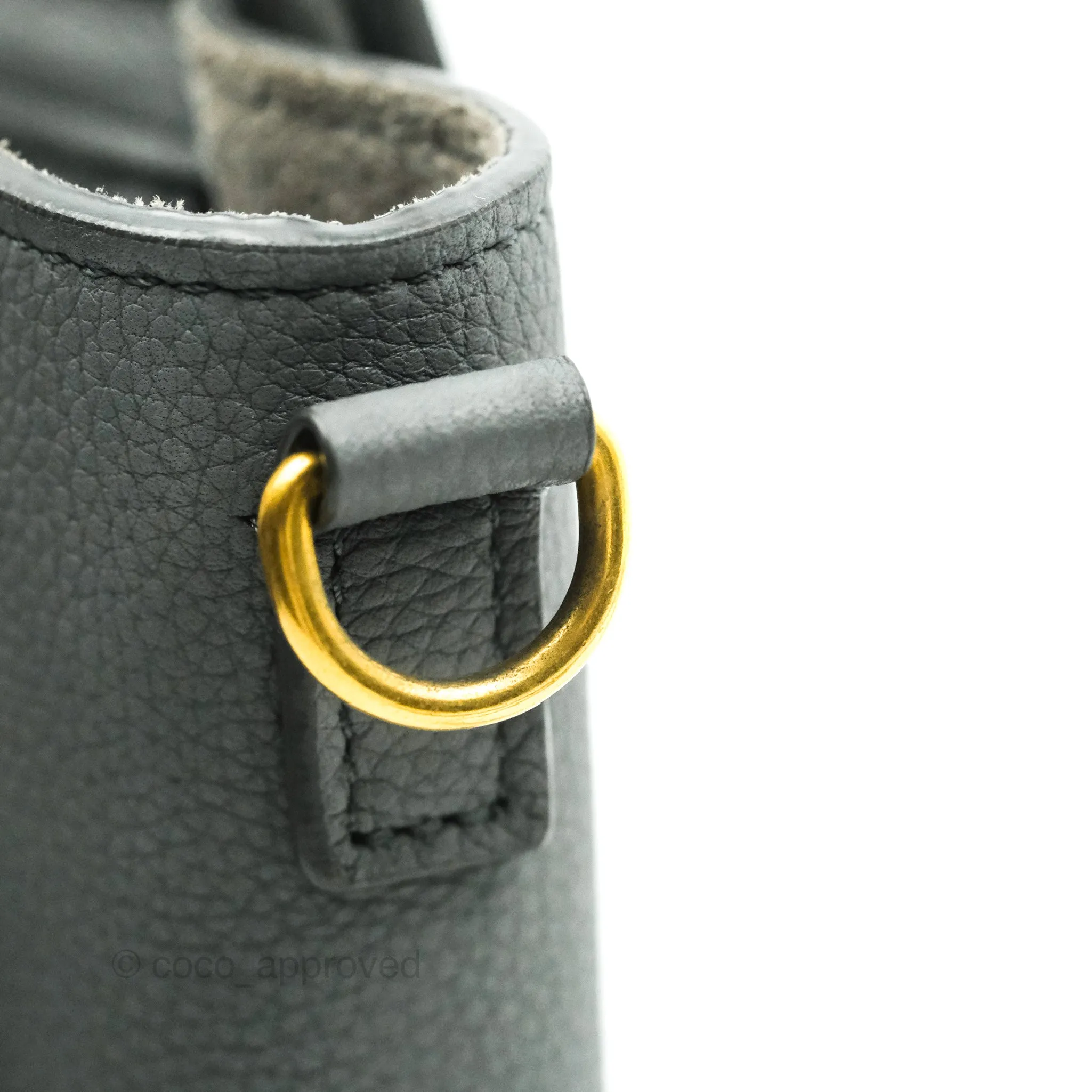 Celine Nano Luggage Grey Grained Calfskin Gold Hardware