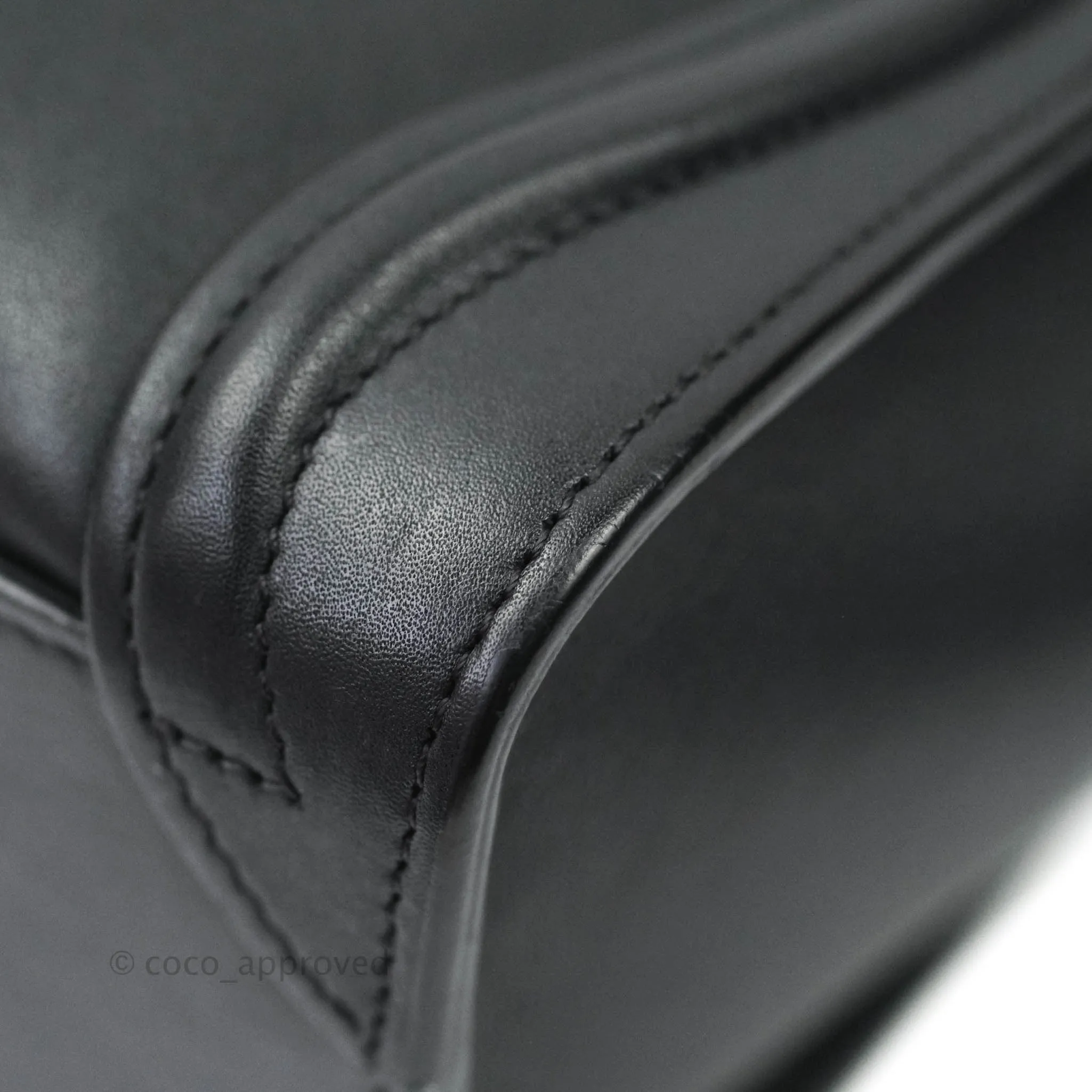 Celine Nano Luggage in Black Calfskin Antique Gold Hardware