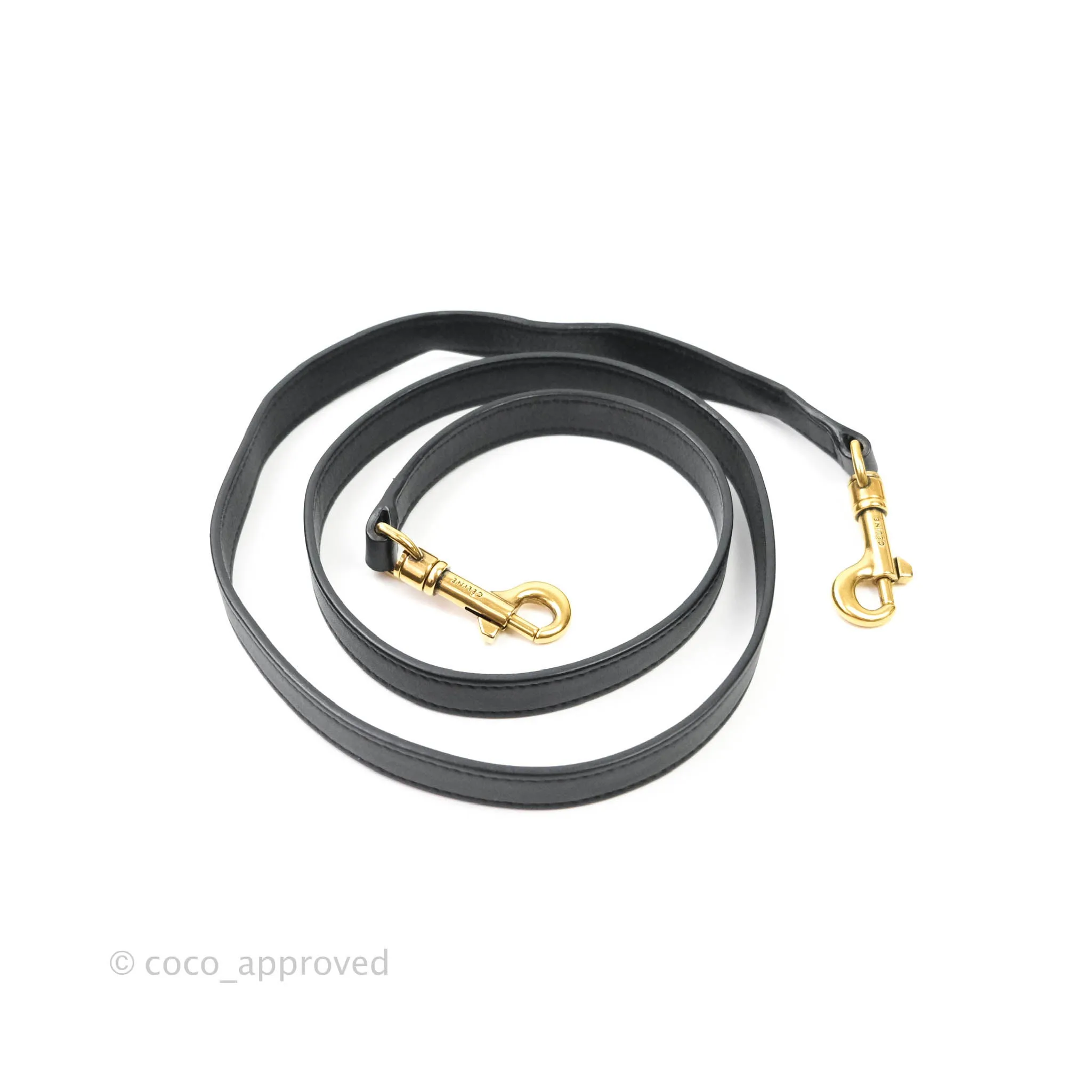Celine Nano Luggage in Black Calfskin Antique Gold Hardware