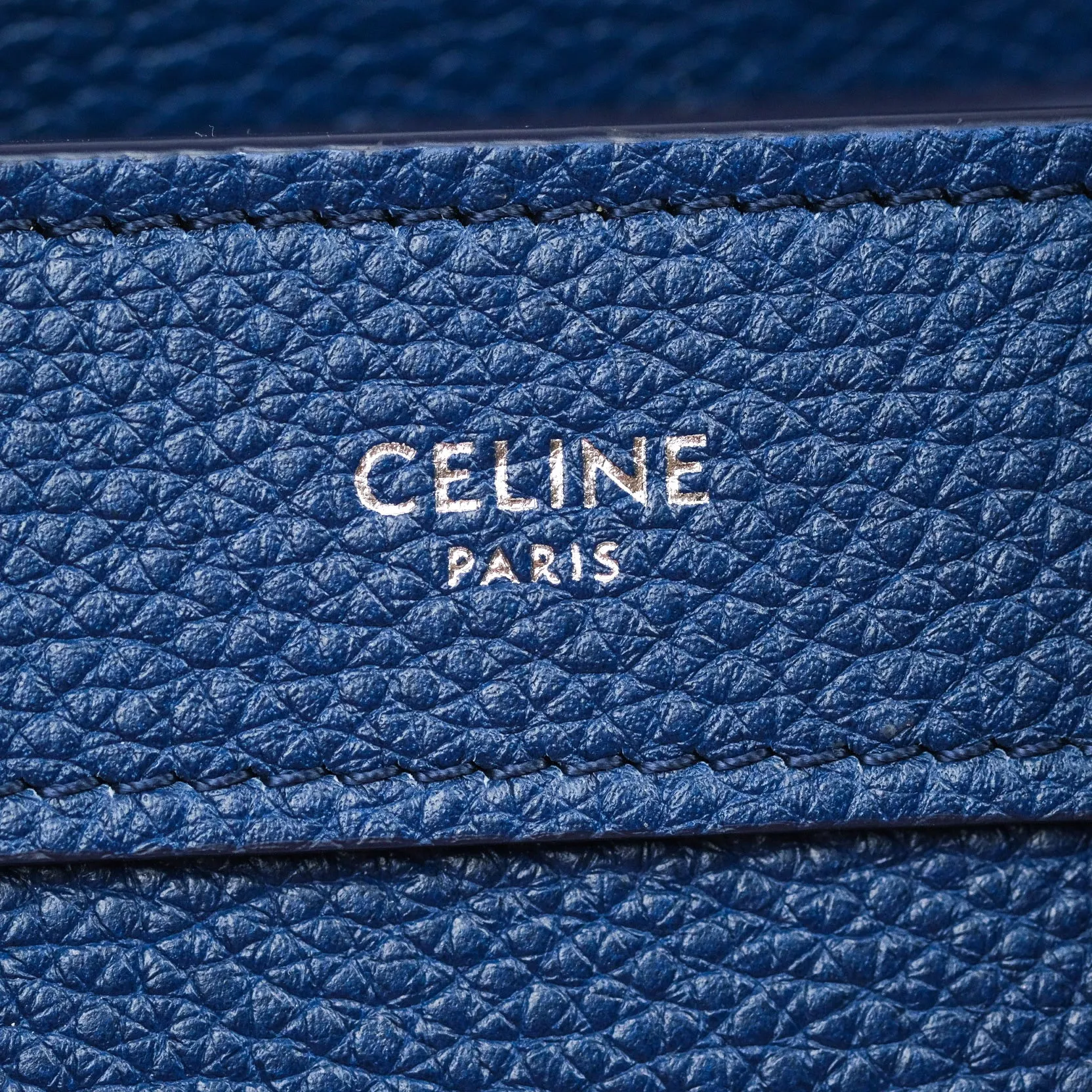 Celine Nano Luggage in Dark Indigo Drummed Calfskin