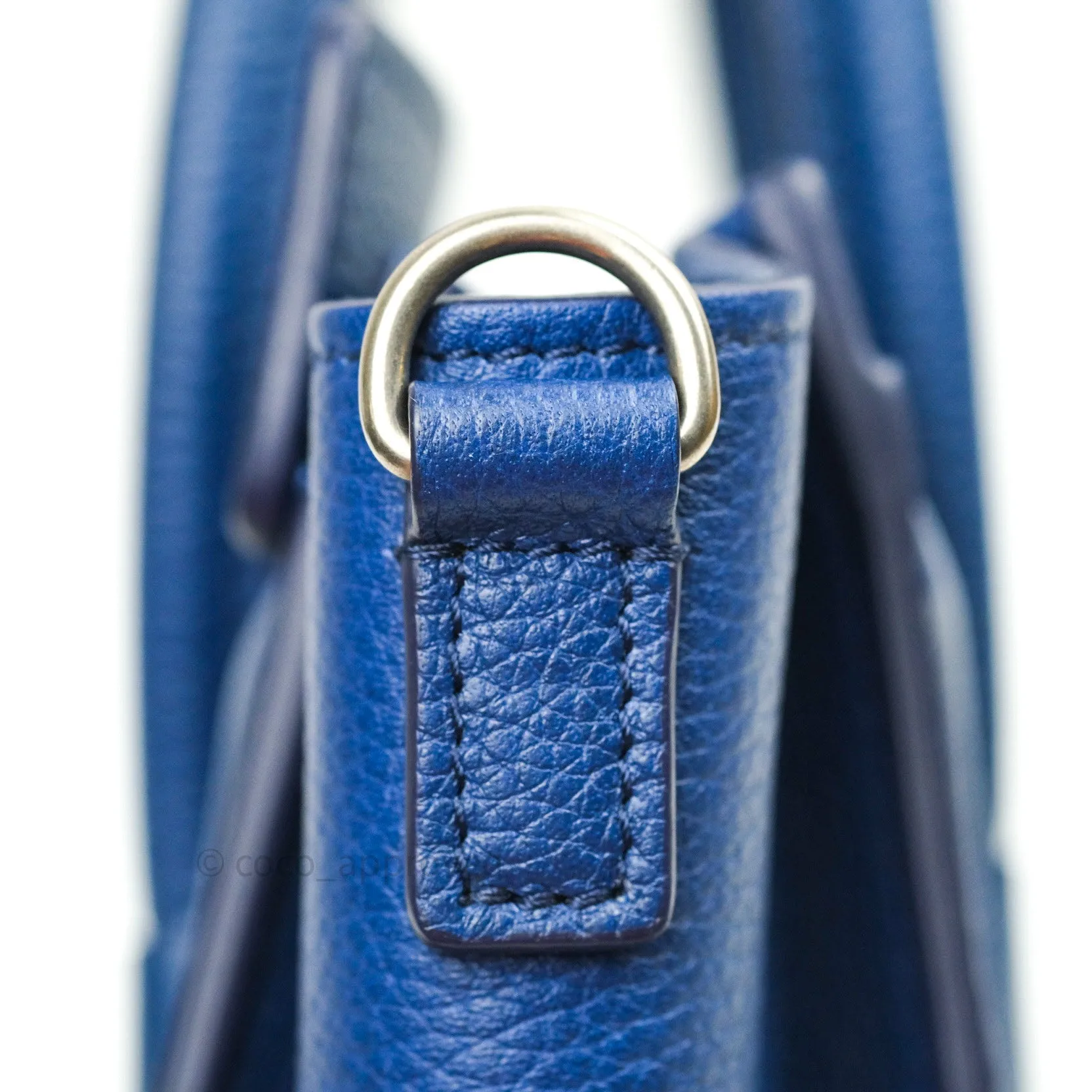 Celine Nano Luggage in Dark Indigo Drummed Calfskin